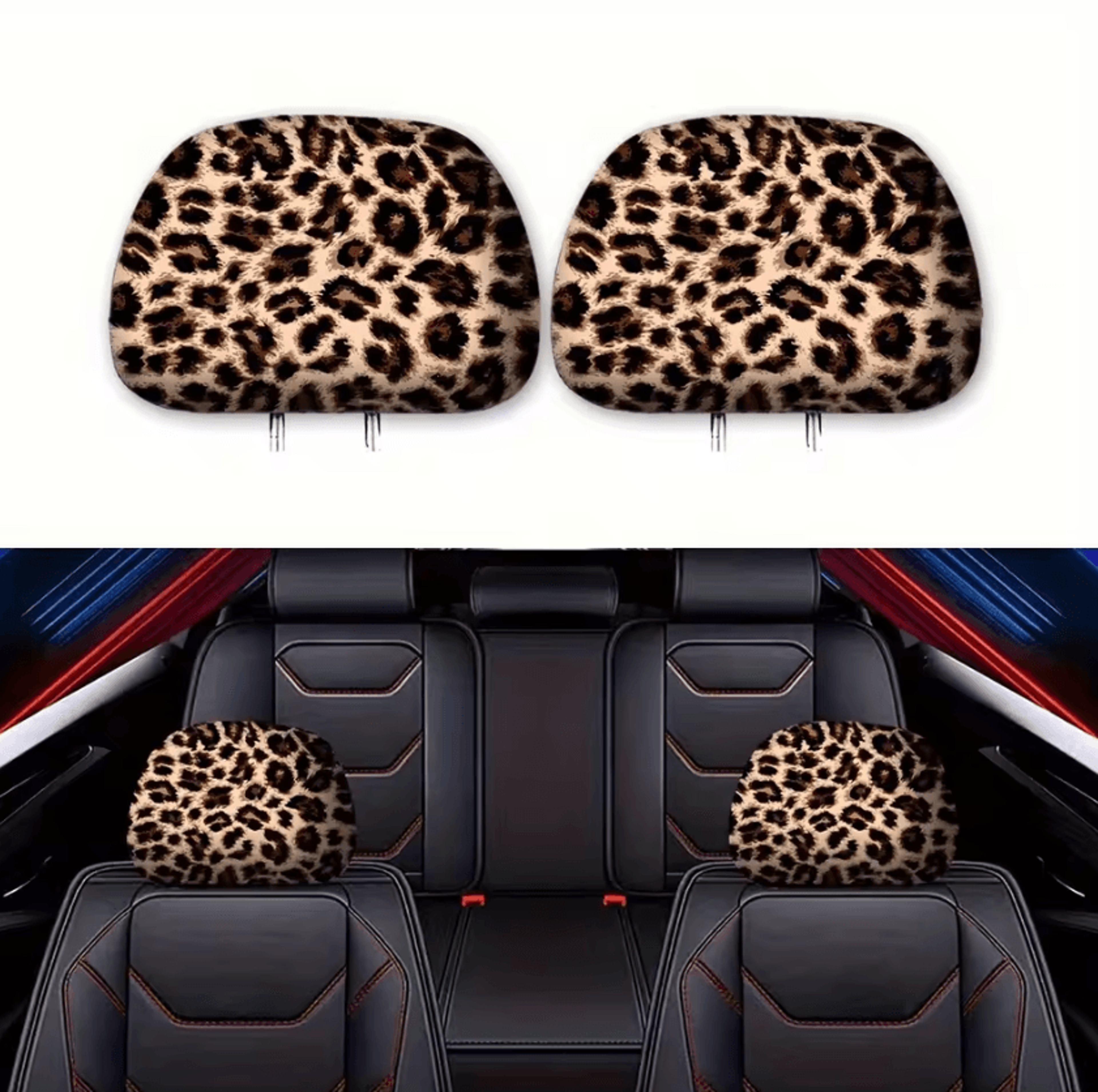 Wild Luxe Leopard Print GM Headrest Covers Set 0