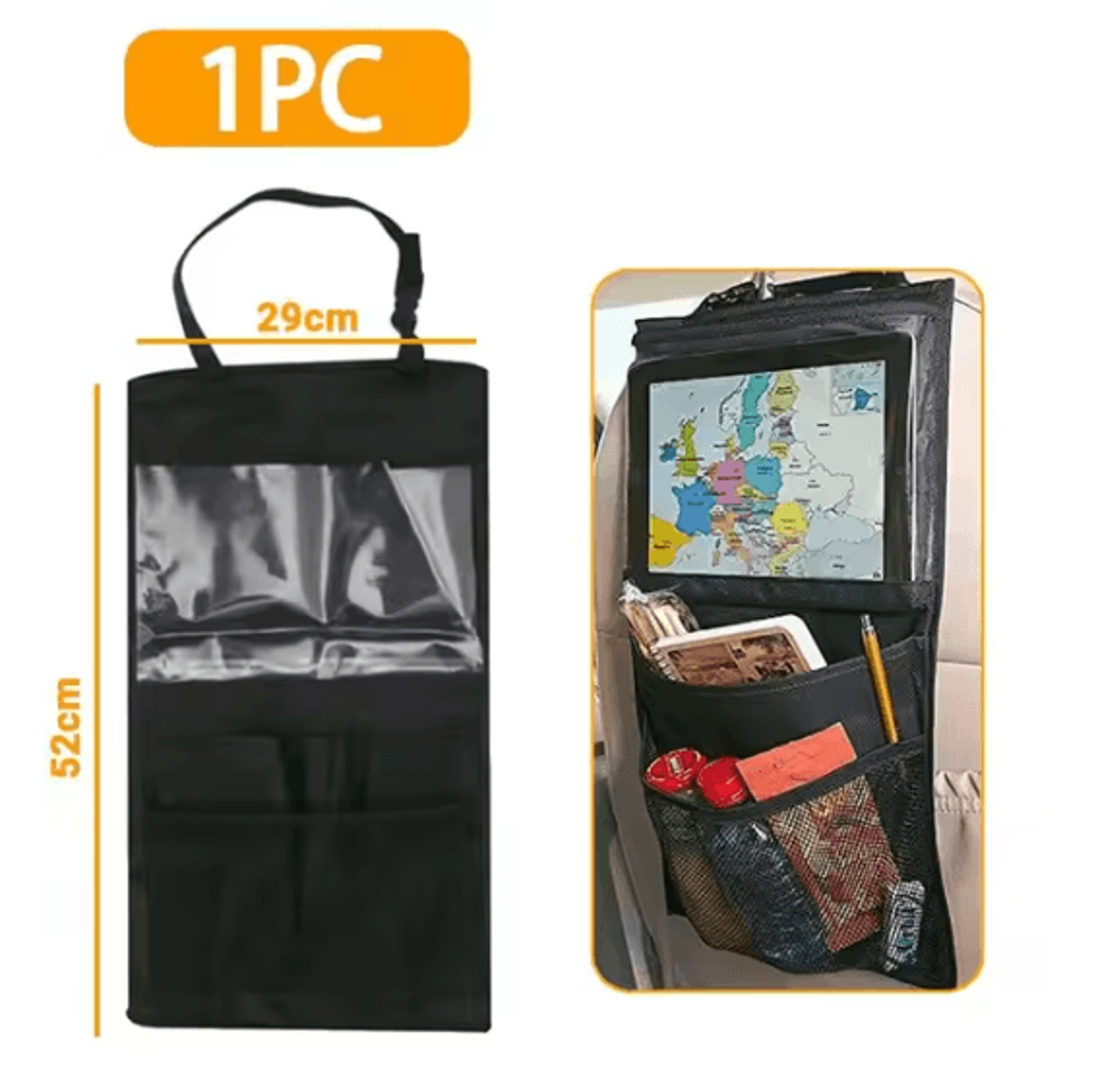 TravelMate Back Seat Organizer With Touch Screen Tablet Holder 4