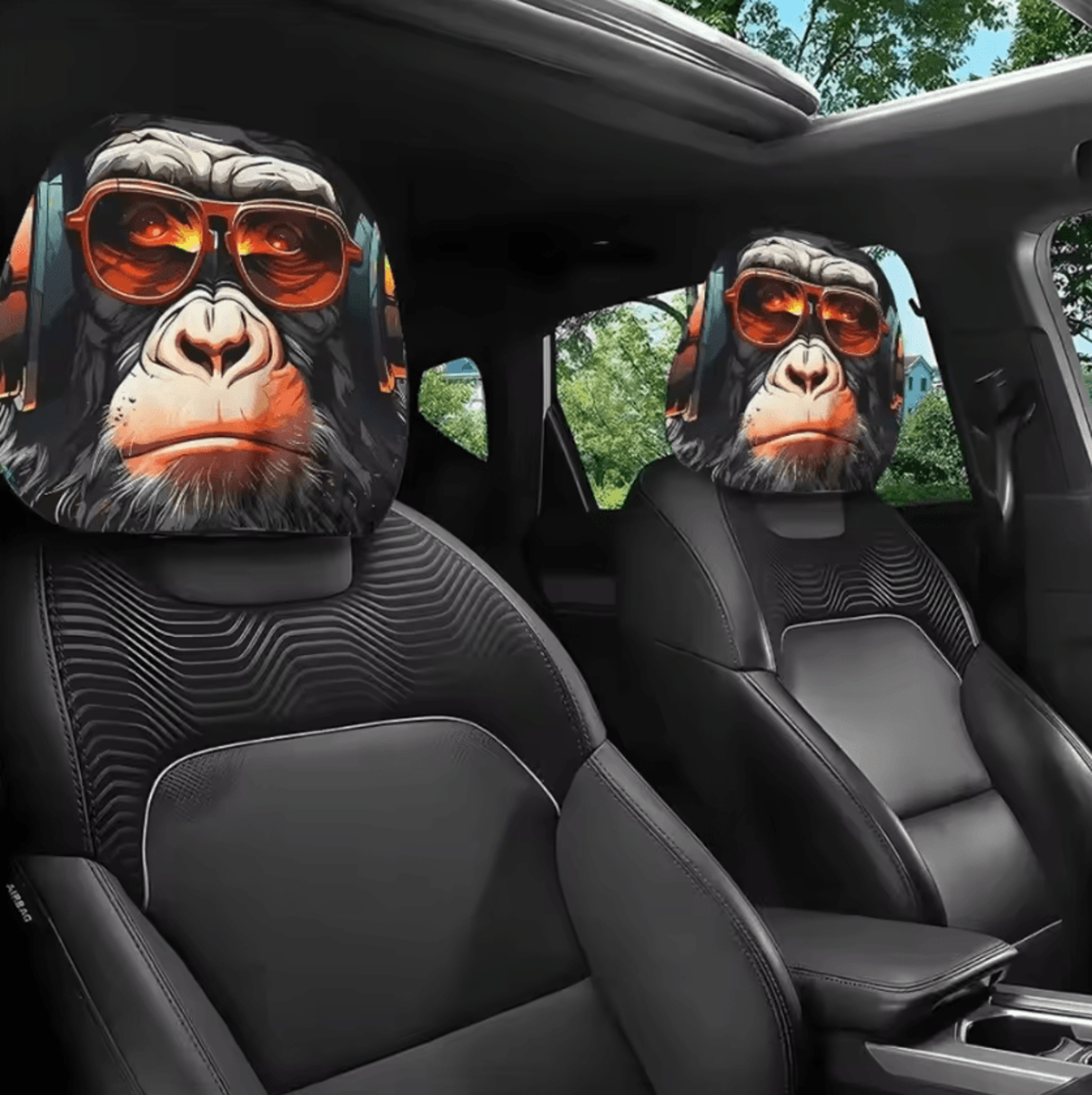 Universal Breathable Car Seat Headrest Cover Set 4