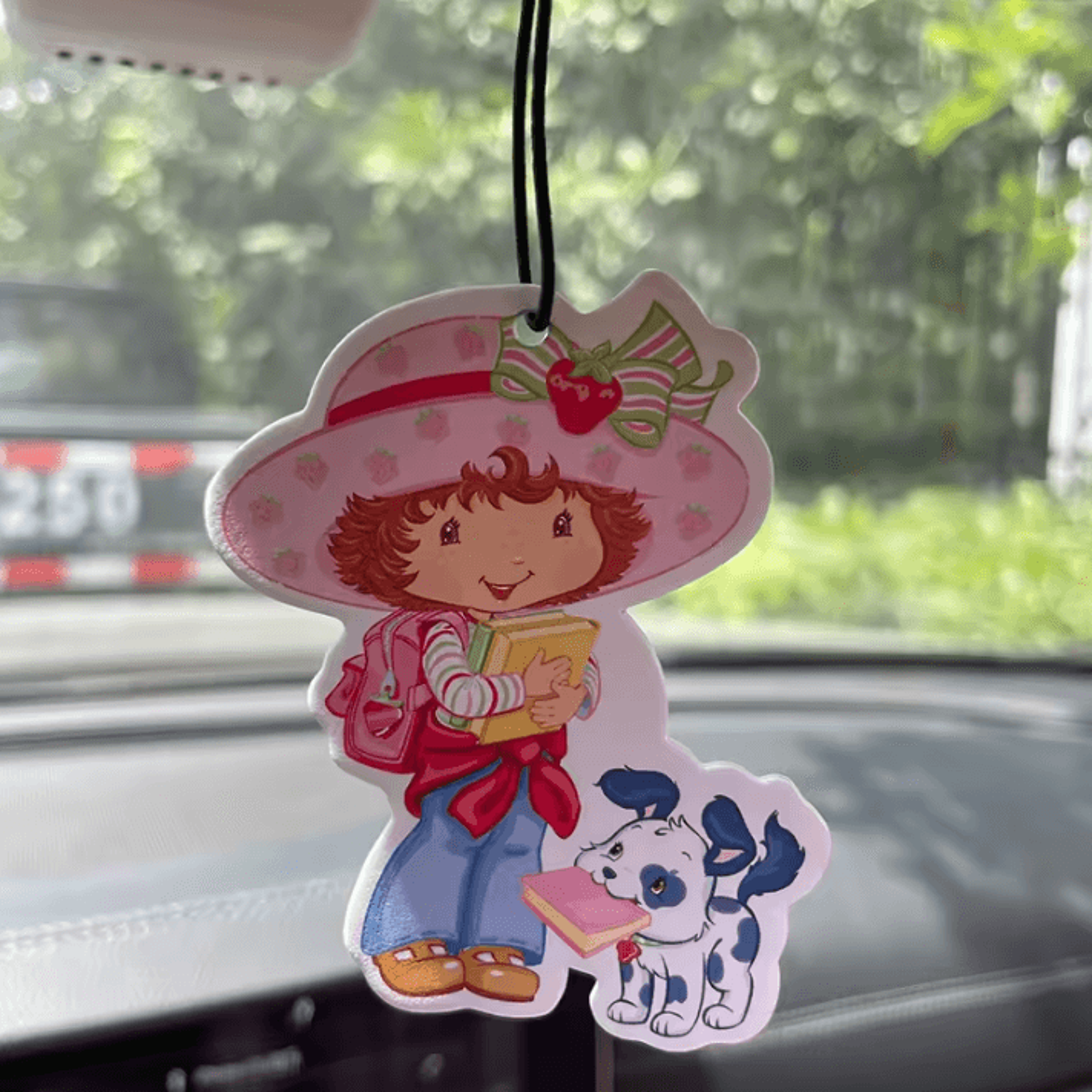 strawberry girl puppy hotel scent hanging car air freshener