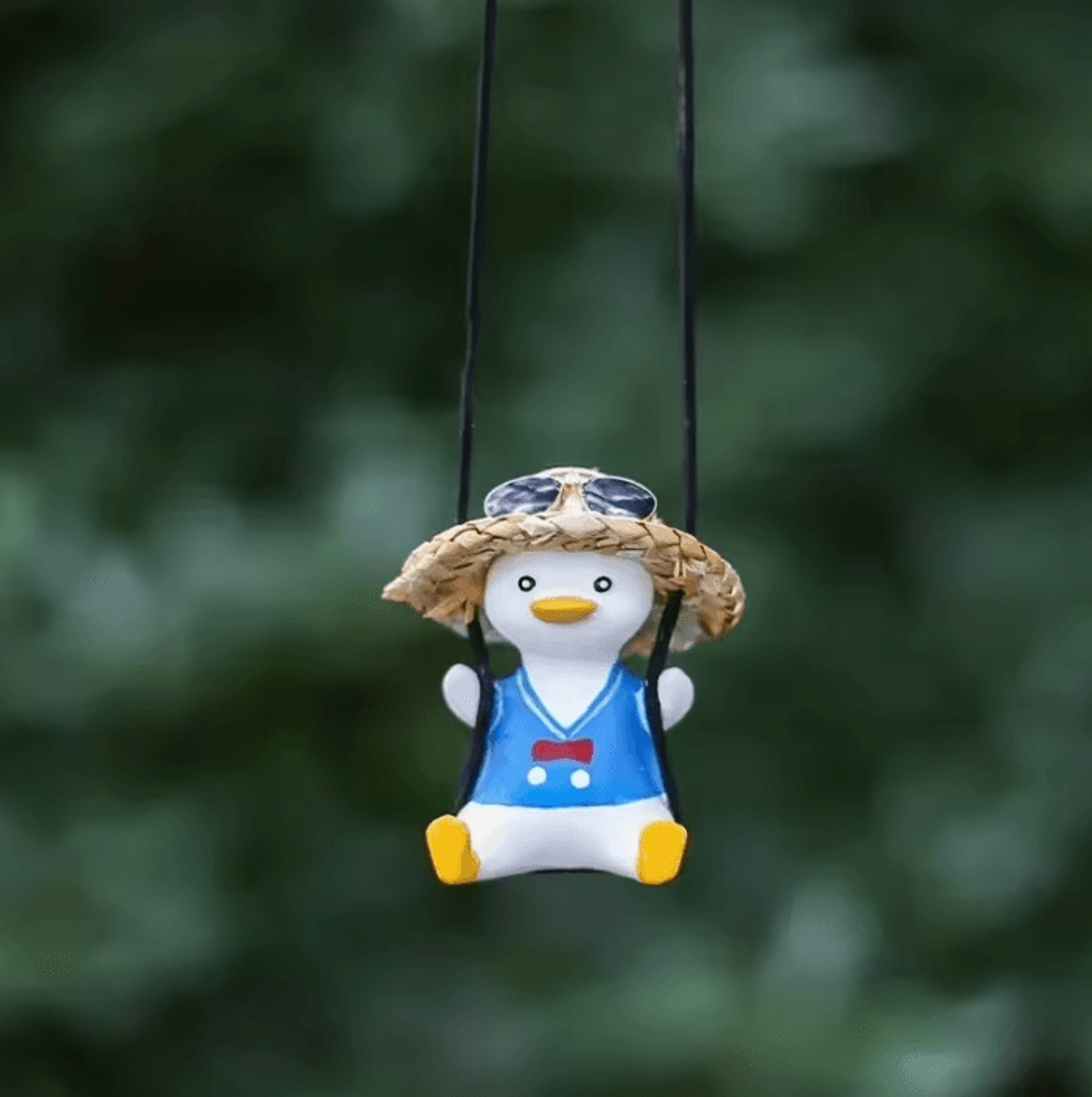 cute swing sitting duck car rearview mirror ornament