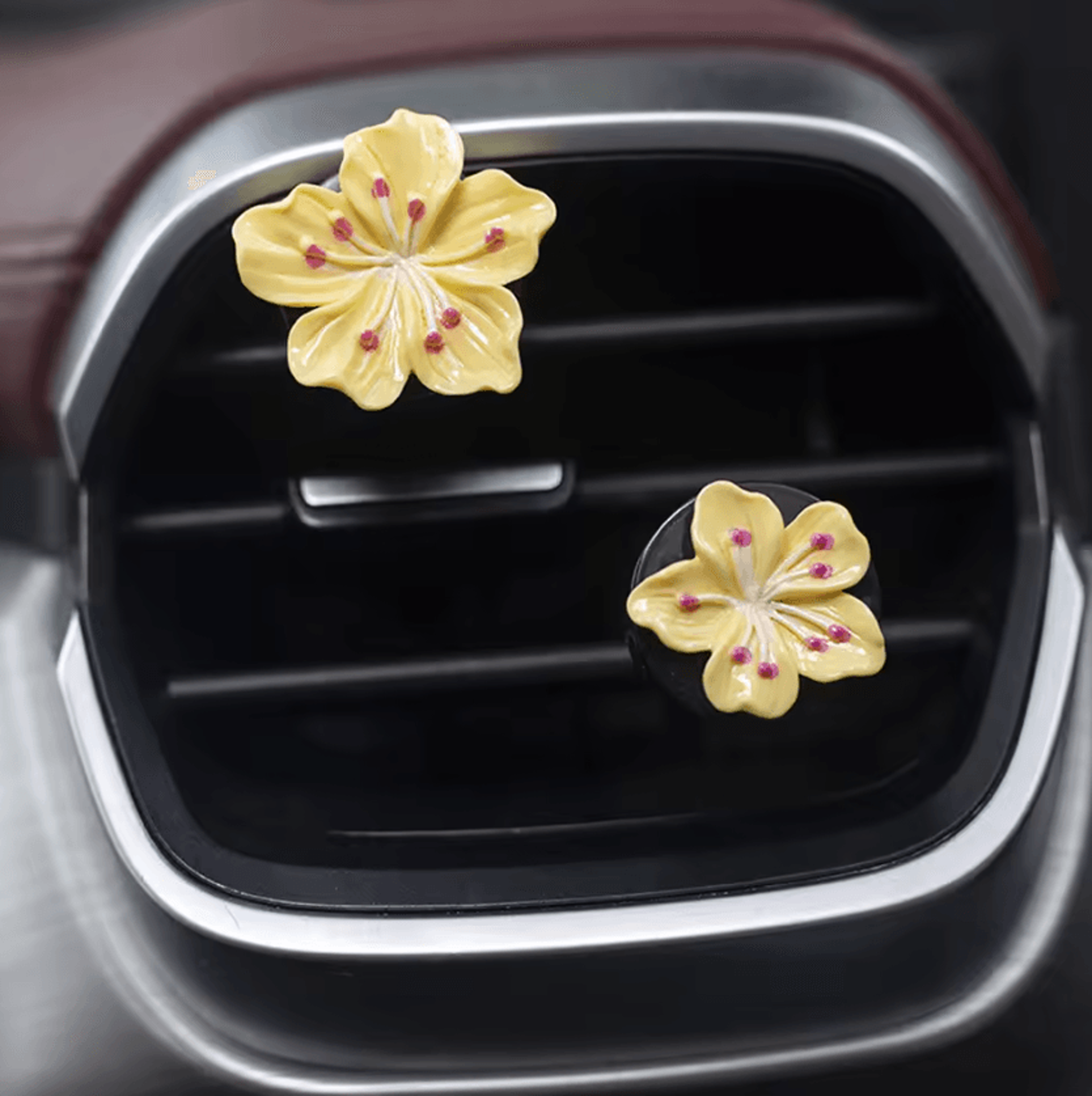 Peach Blossom Flower Car Vent Perfume Clip Set 6