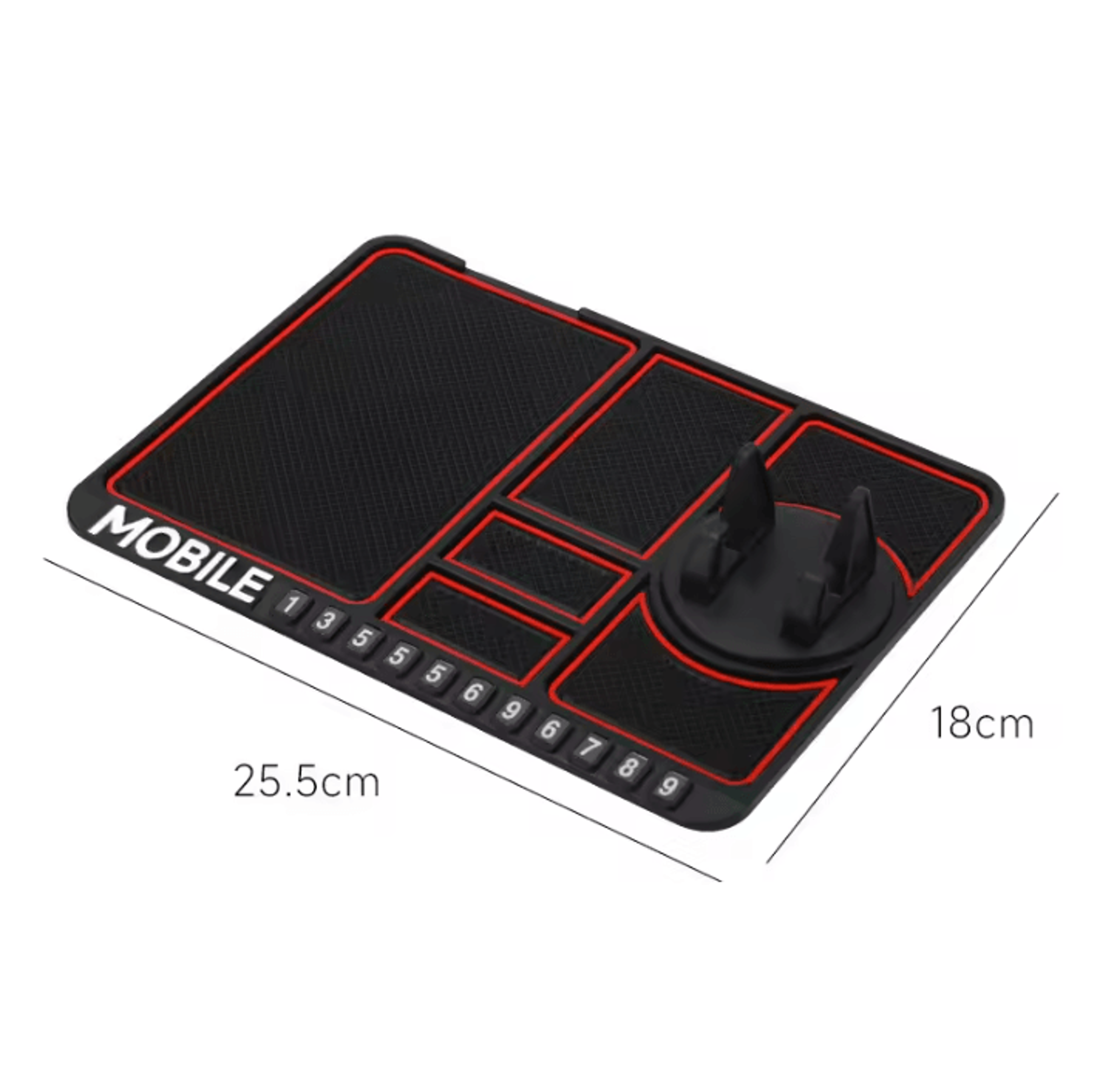 DriveEase Multifunction Car Dashboard Pad With Phone Holder  Parking Number Display 5