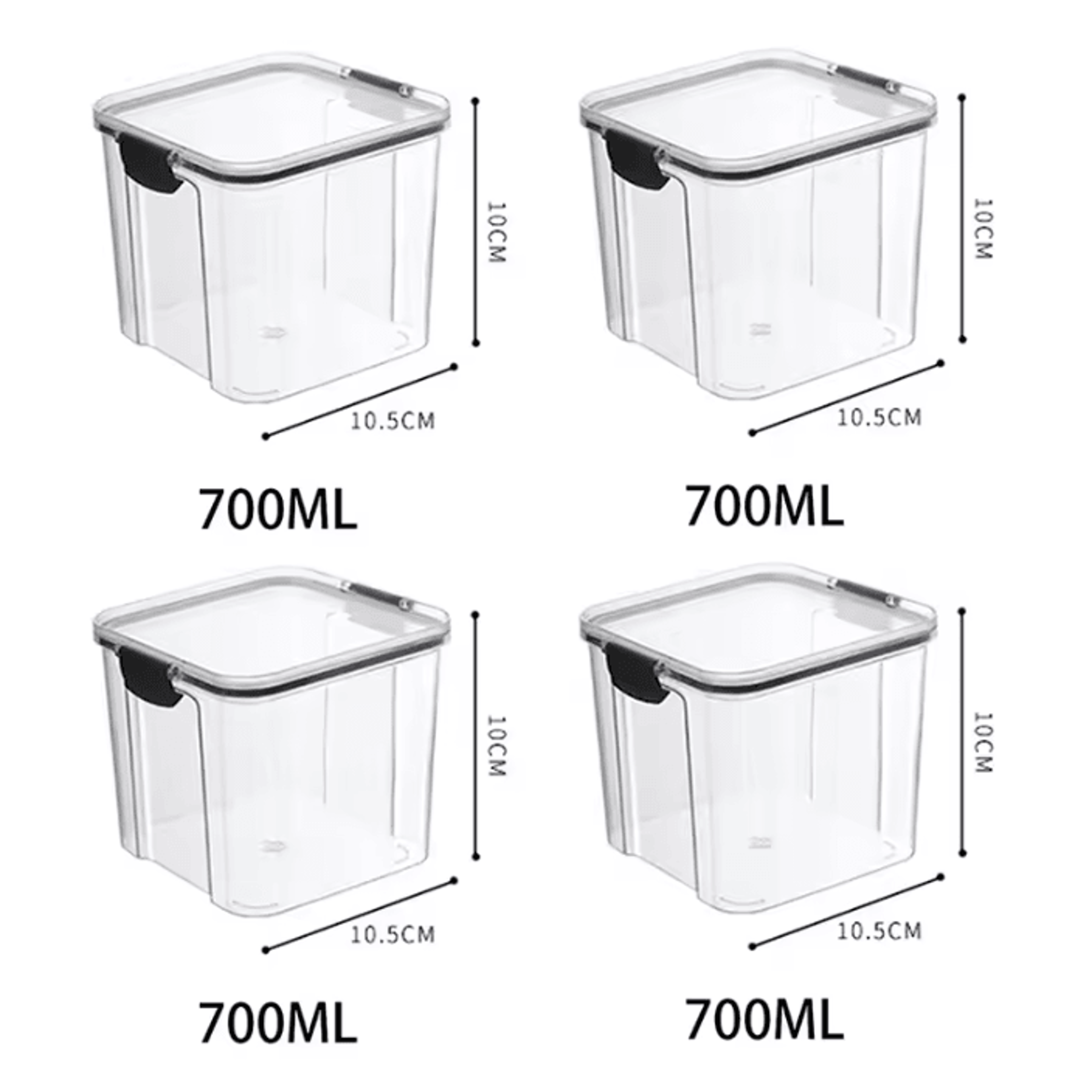 ClearStack Airtight Food Storage Containers  5Piece Stackable Pantry Storage Set For Grains Snacks  6