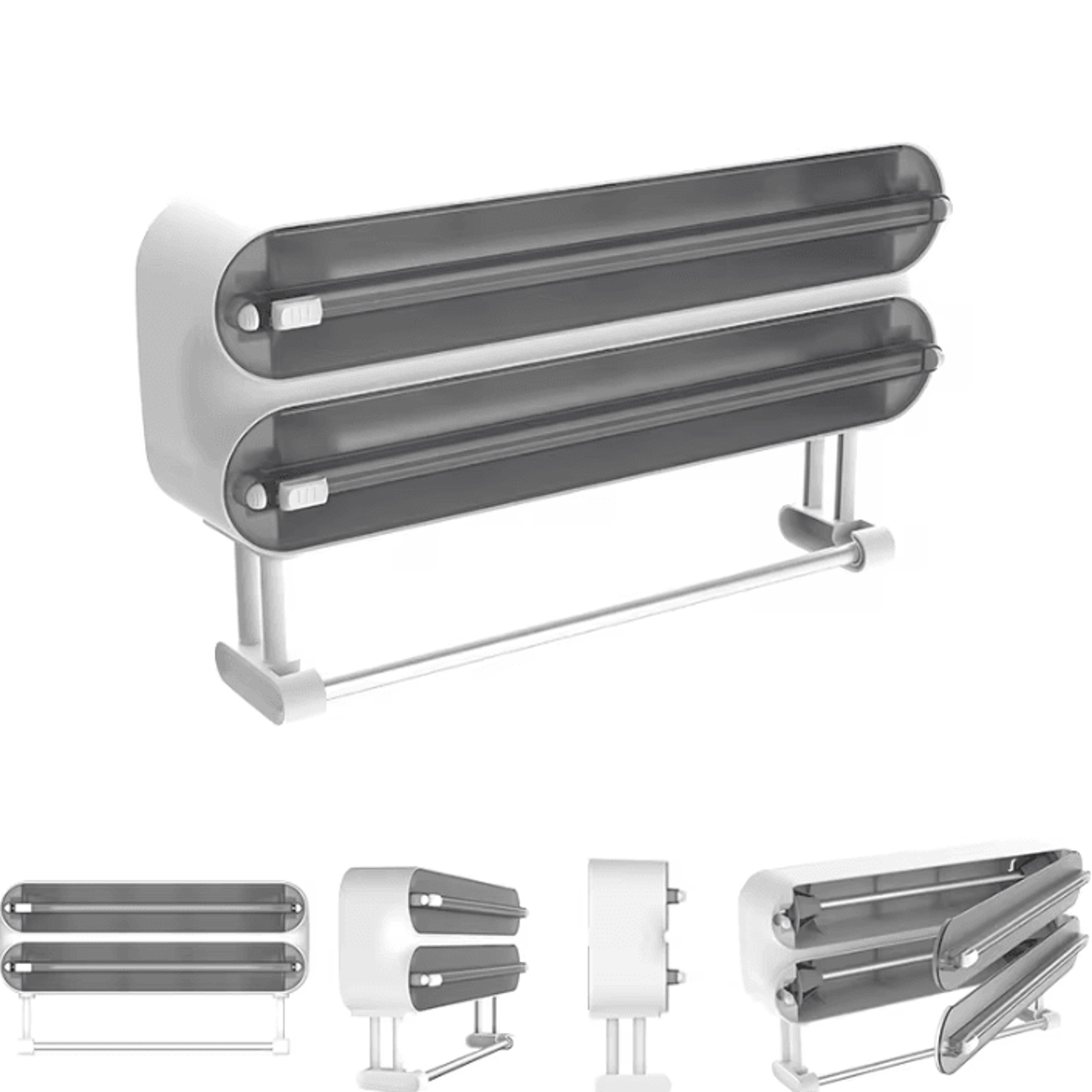 WrapEase 3in1 Wall Mounted Wrap Dispenser  Plastic Wrap Cutter  Paper Towel Holder For Foil Cling F 3