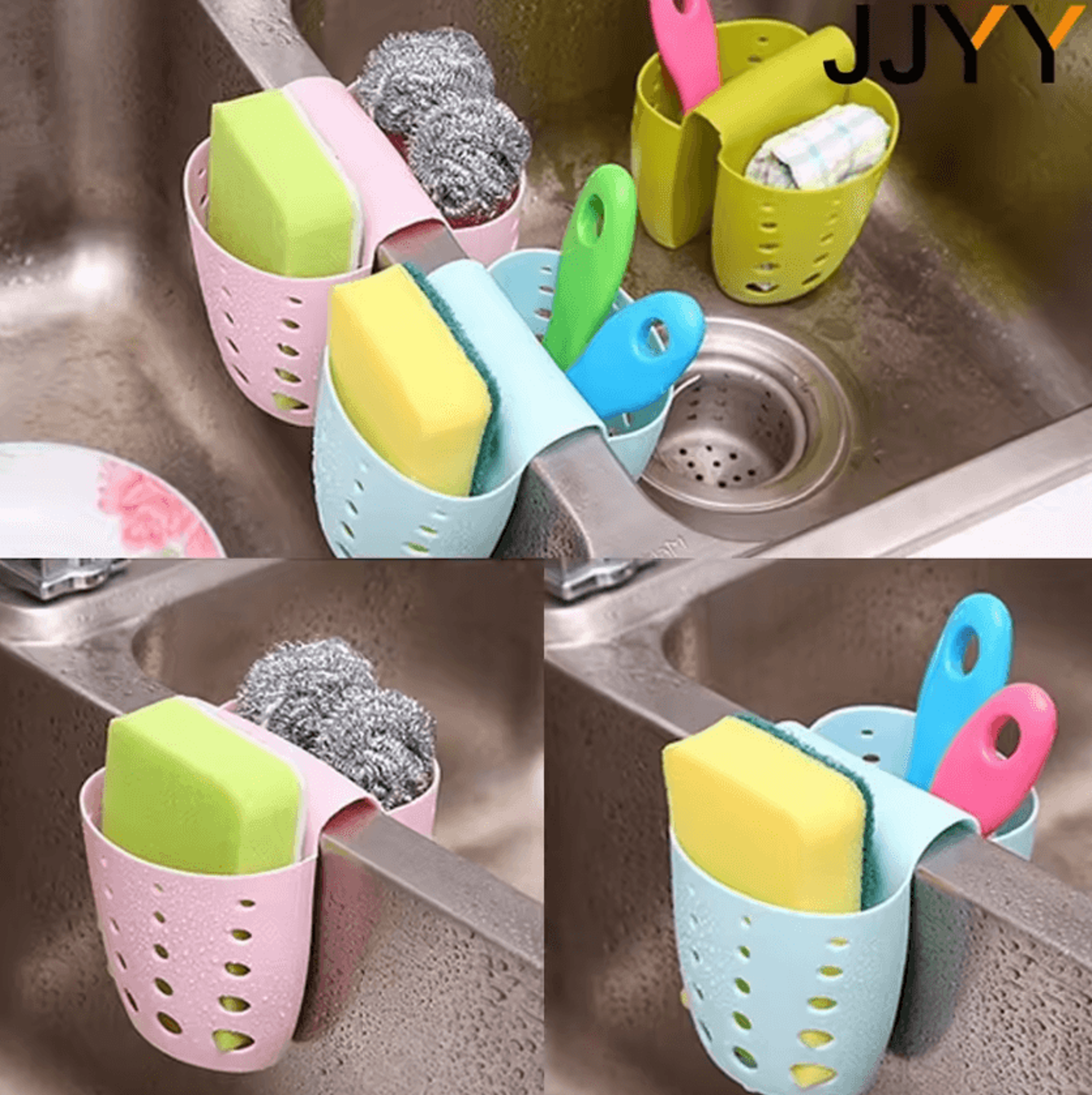 FlexDrain Silicone Sponge Holder  Kitchen Sink Organizer 0
