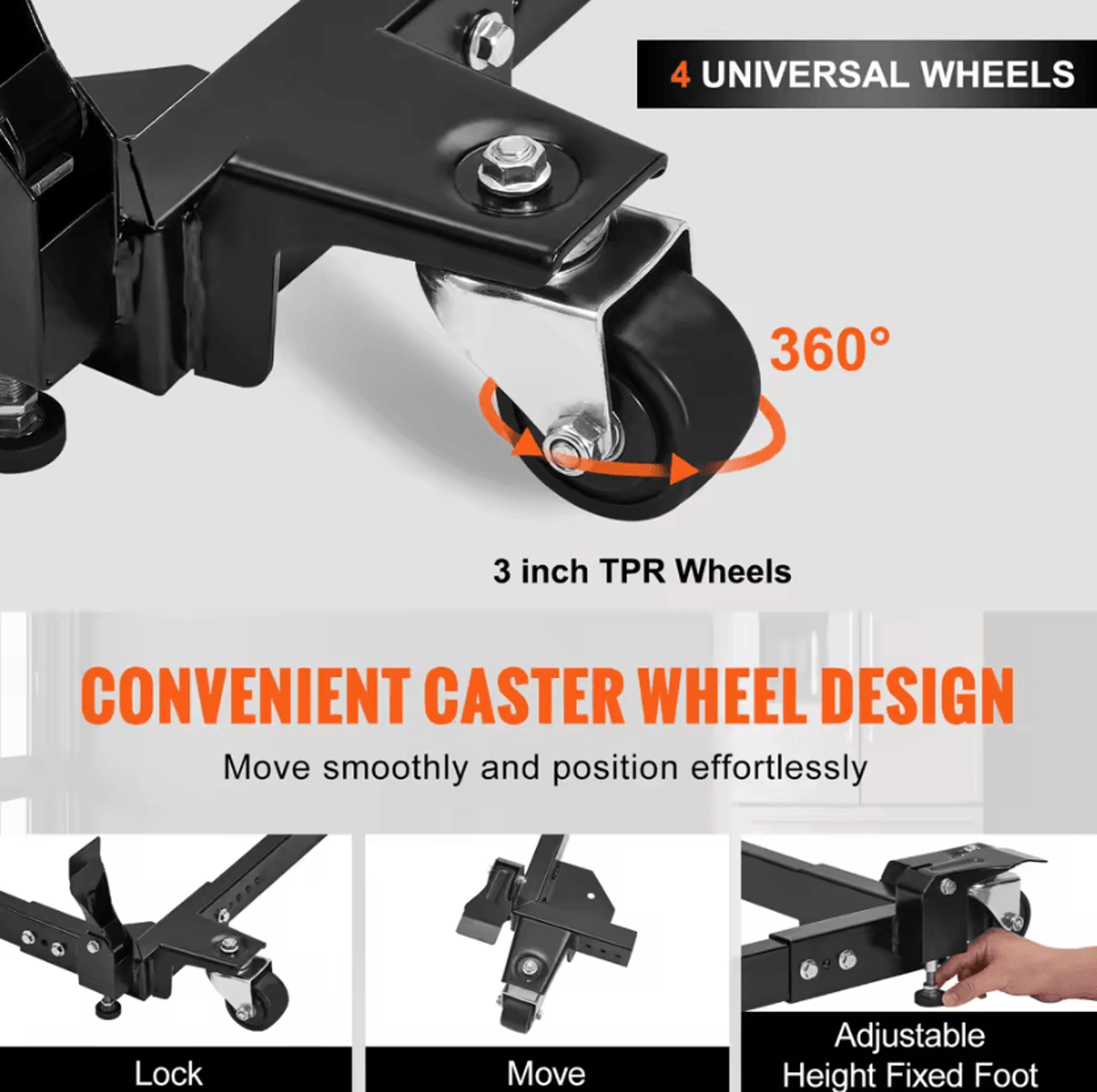 HeavyDuty Adjustable Washing Machine  Refrigerator Roller Stand 2