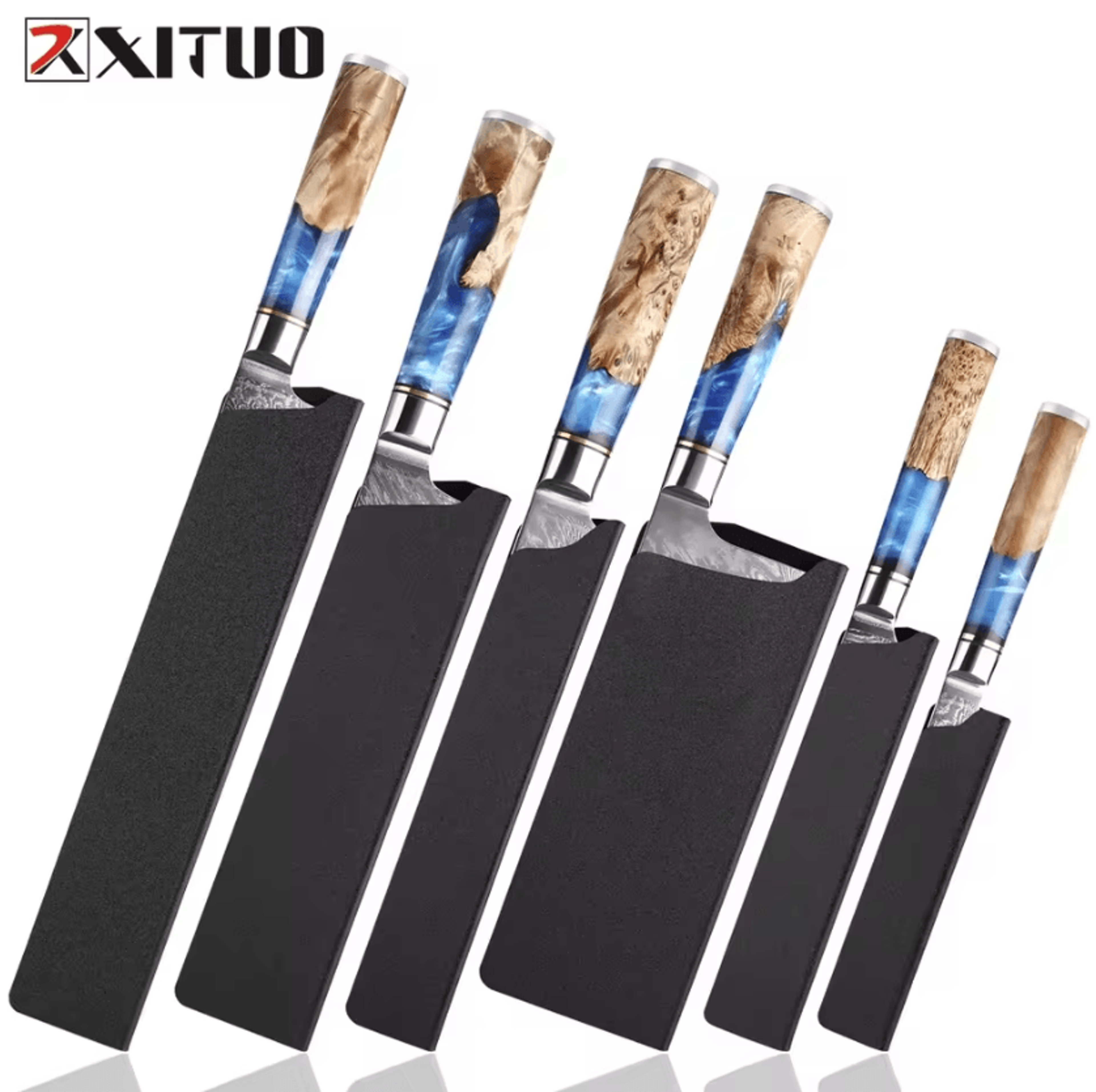 Universal Kitchen Knife Sheath Set For Chef Santoku  Utility Knives 0