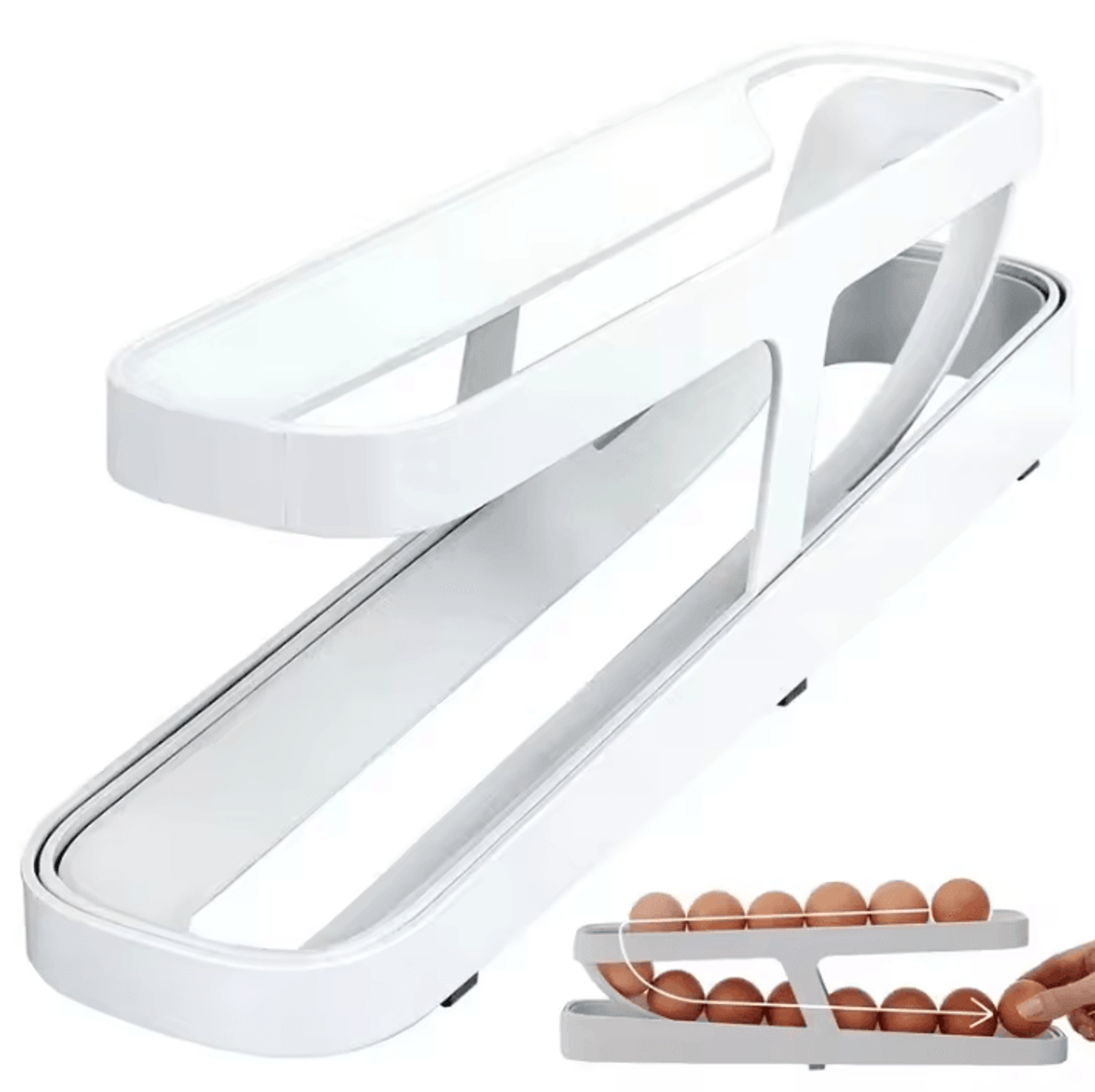 Automatic Rolling Egg Storage Rack For Refrigerator  Kitchen Countertops 2