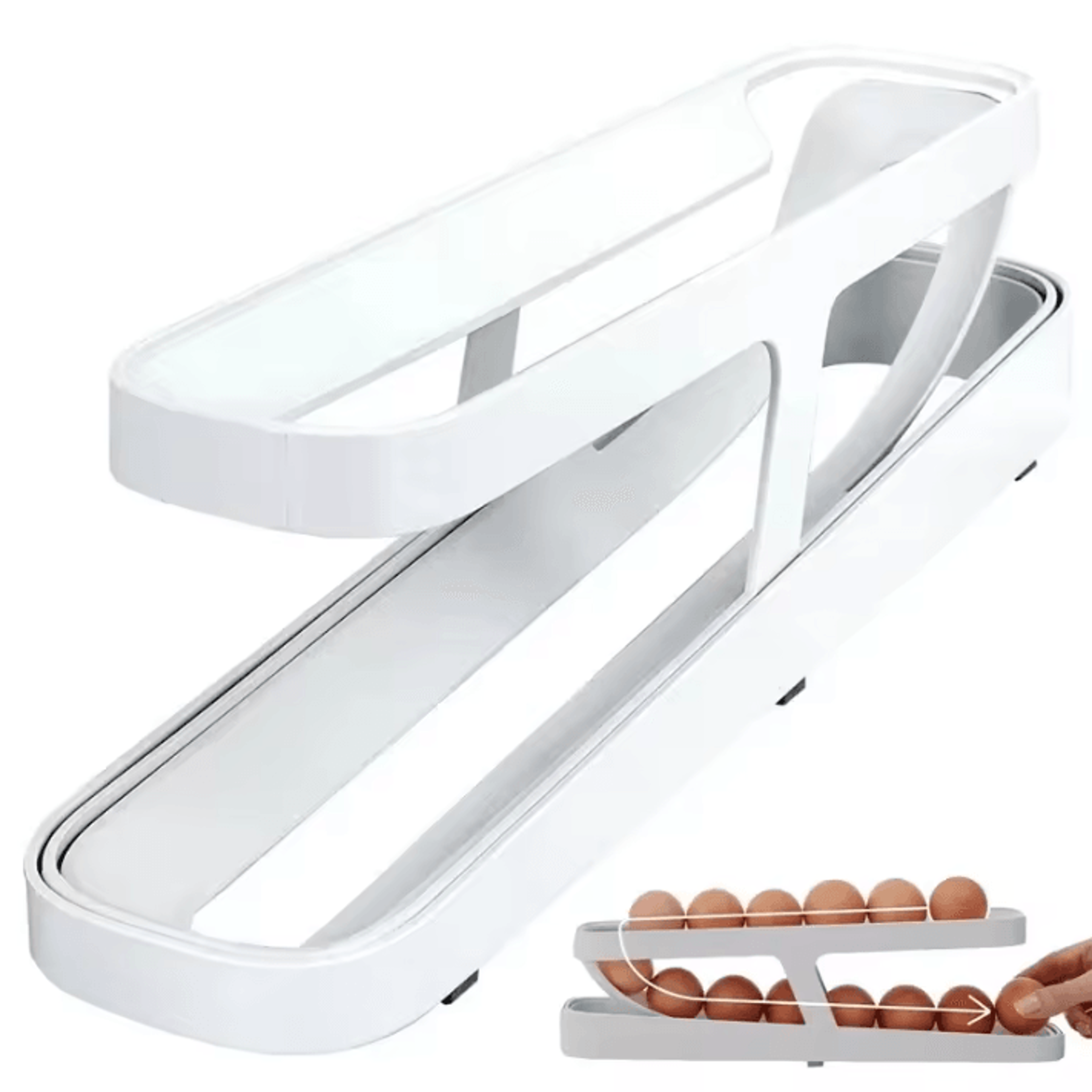 Automatic Rolling Egg Storage Rack For Refrigerator  Kitchen Countertops 4