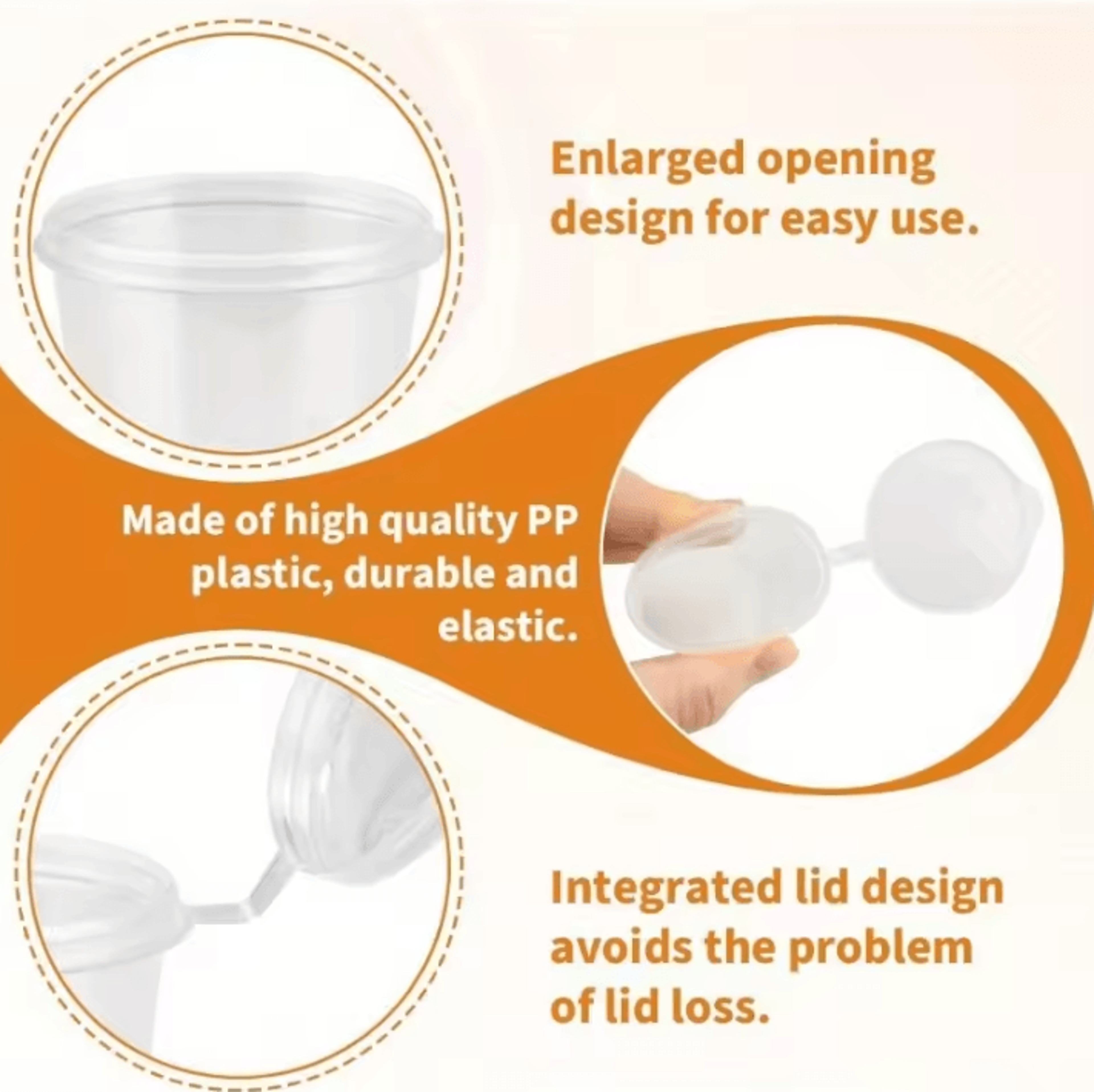 Clear Disposable Sauce Cups With Lids For Food Prep  Storage 1