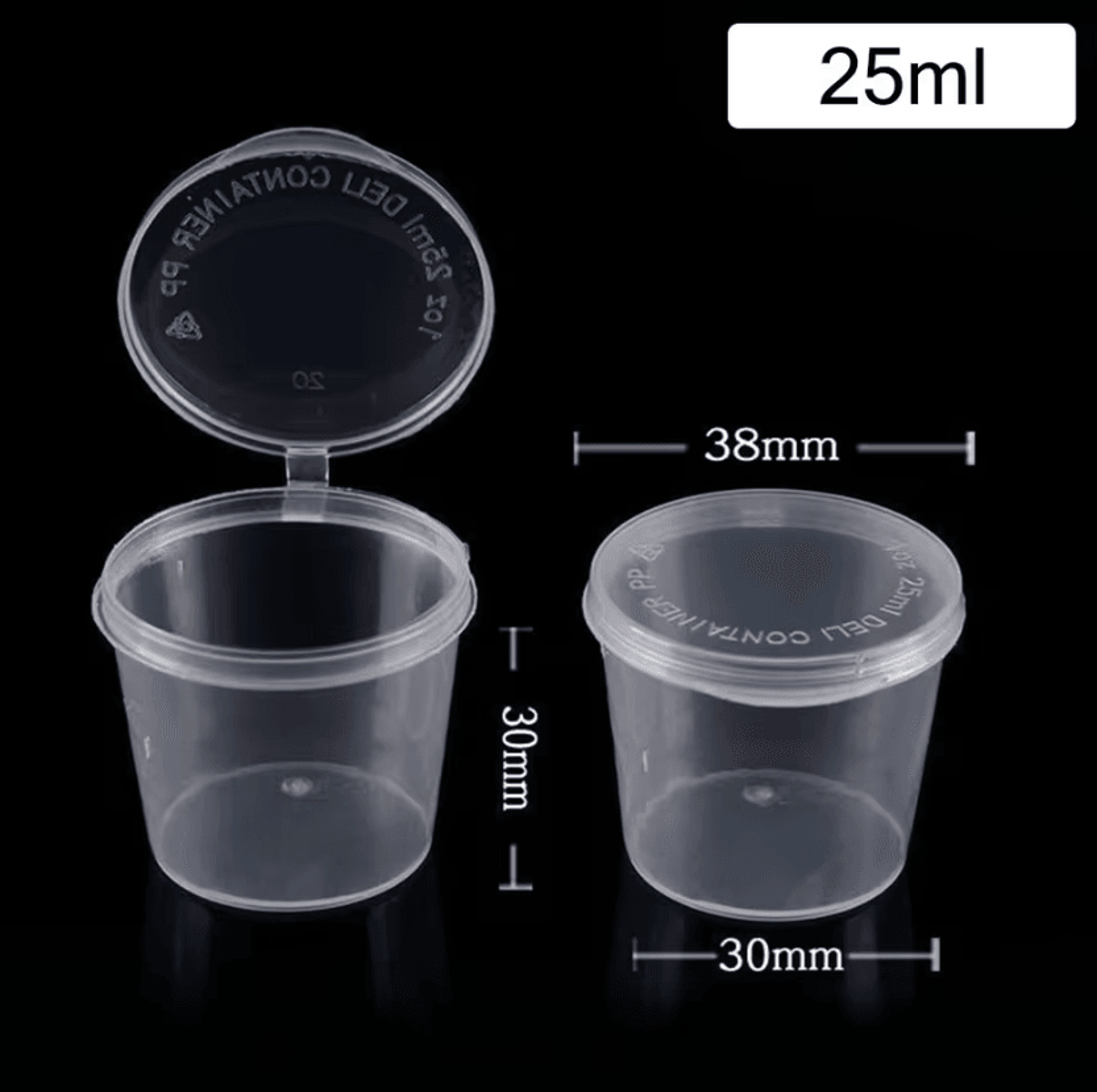 Clear Disposable Sauce Cups With Lids For Food Prep  Storage 3