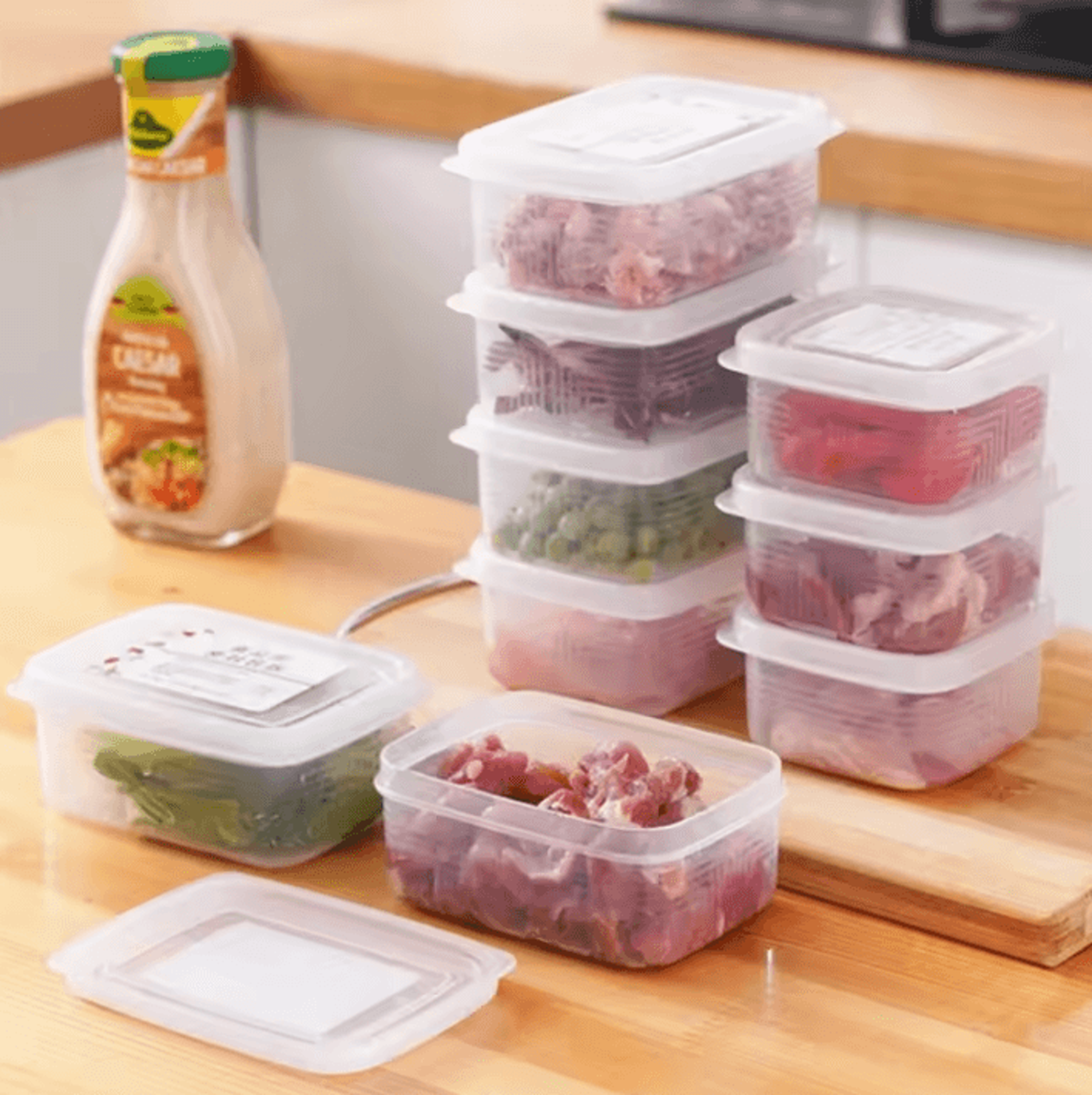 refrigerator food storage containers for meat, fruits & meal prep
