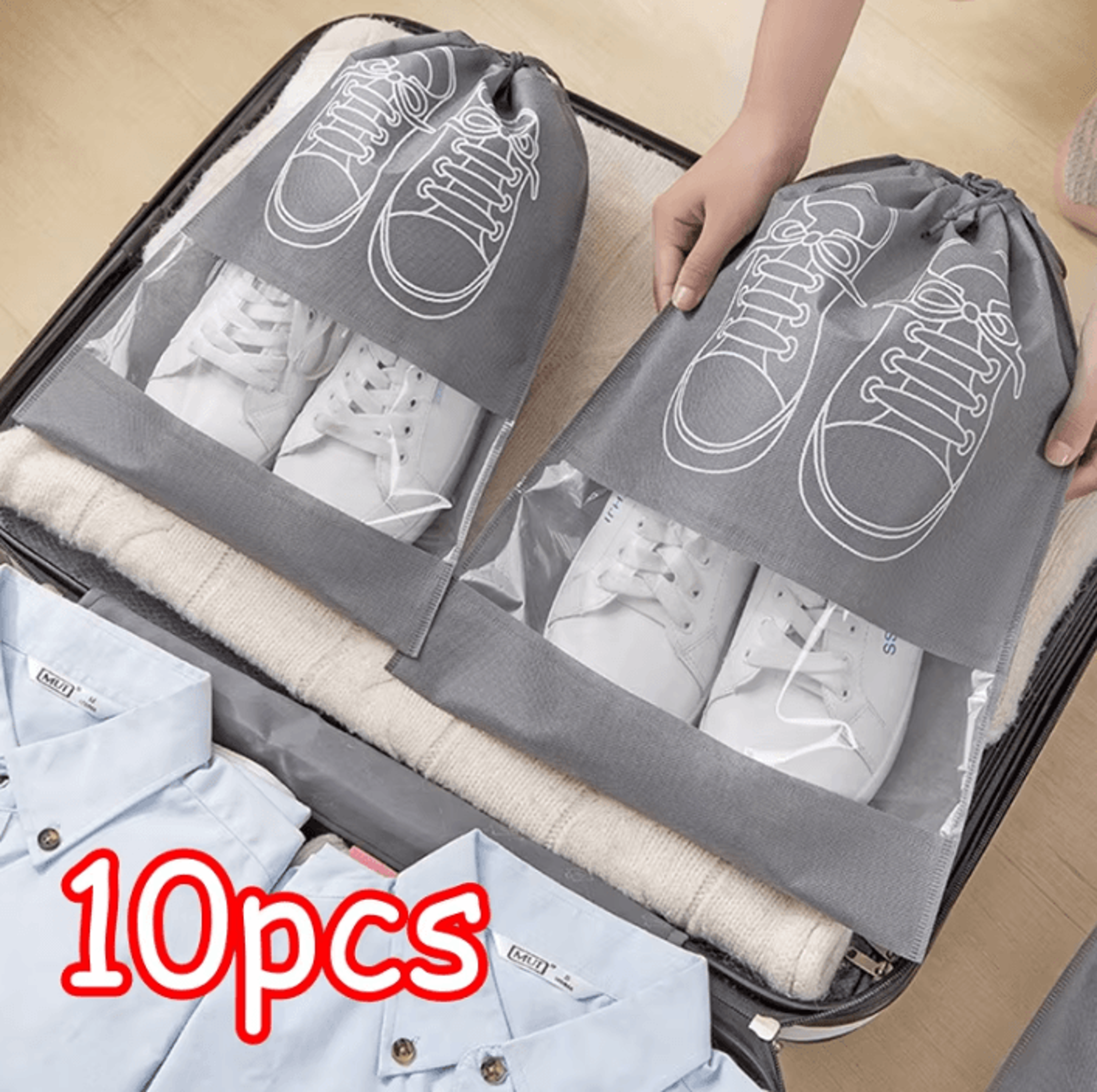 waterproof shoe storage bags for travel & closet organization