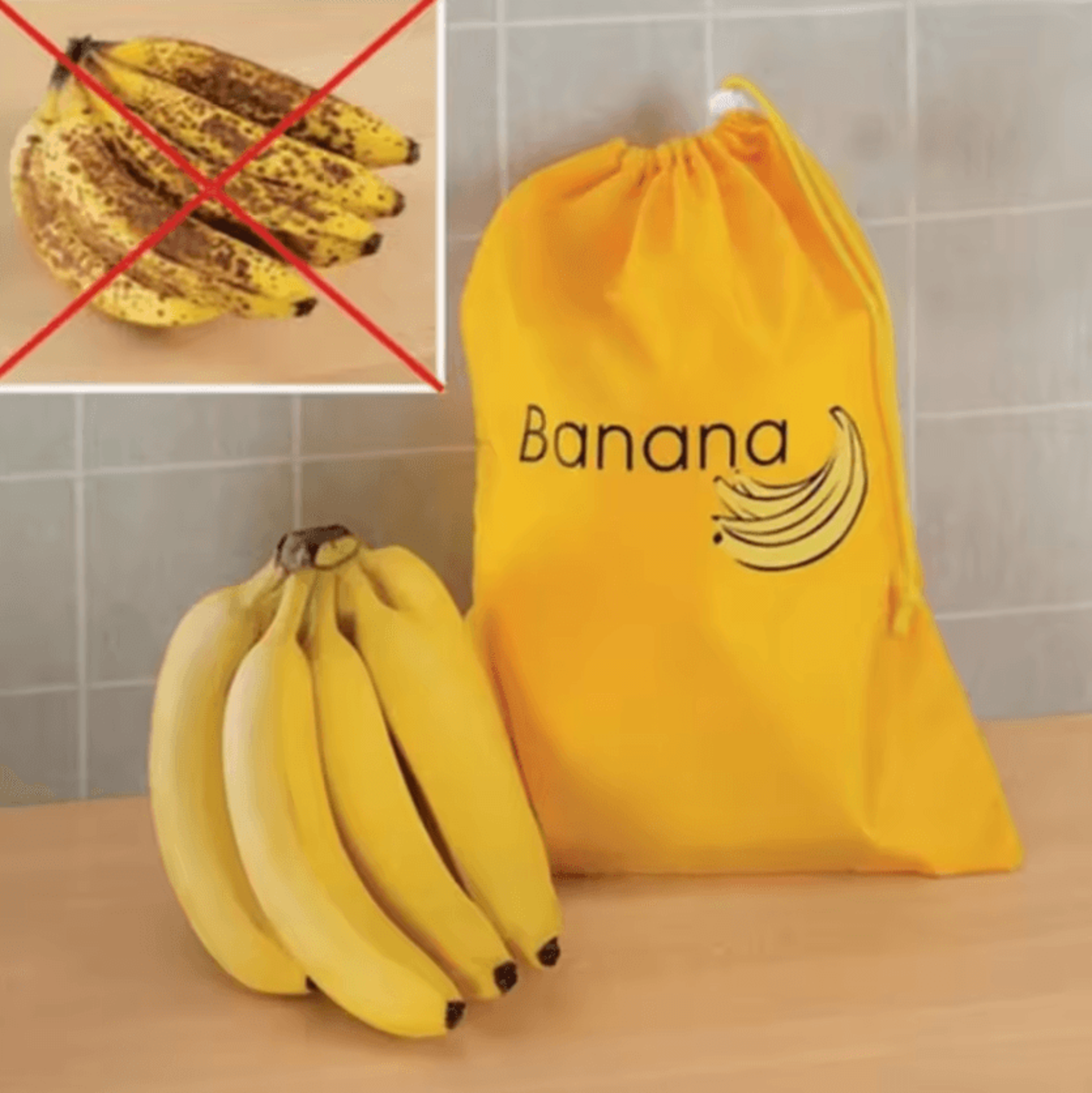 insulated fresh produce storage bag for bananas, lettuce & vegetables