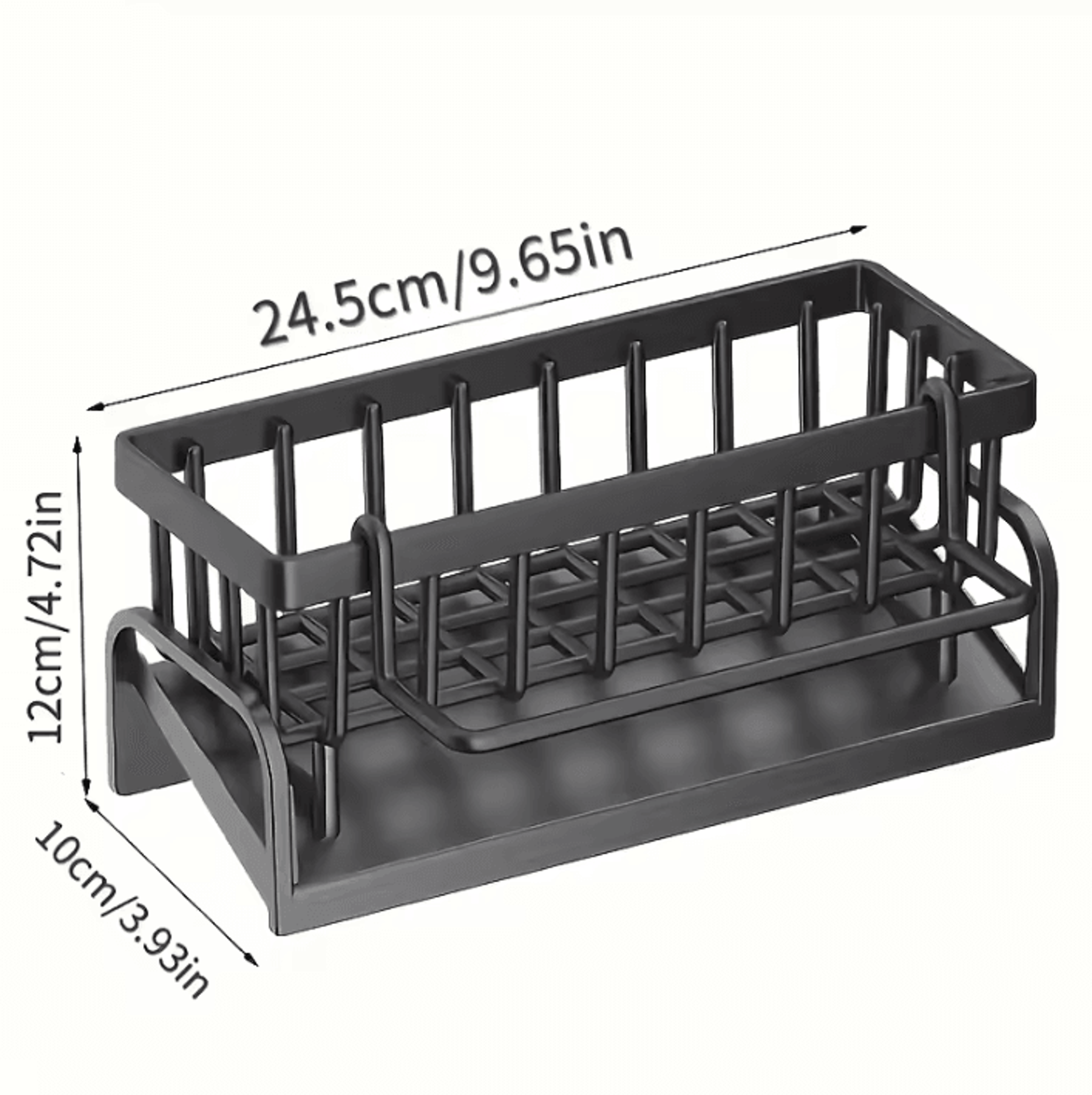 MultiFunction Sink Caddy Organizer With Drain Tray  Brush Holder 1