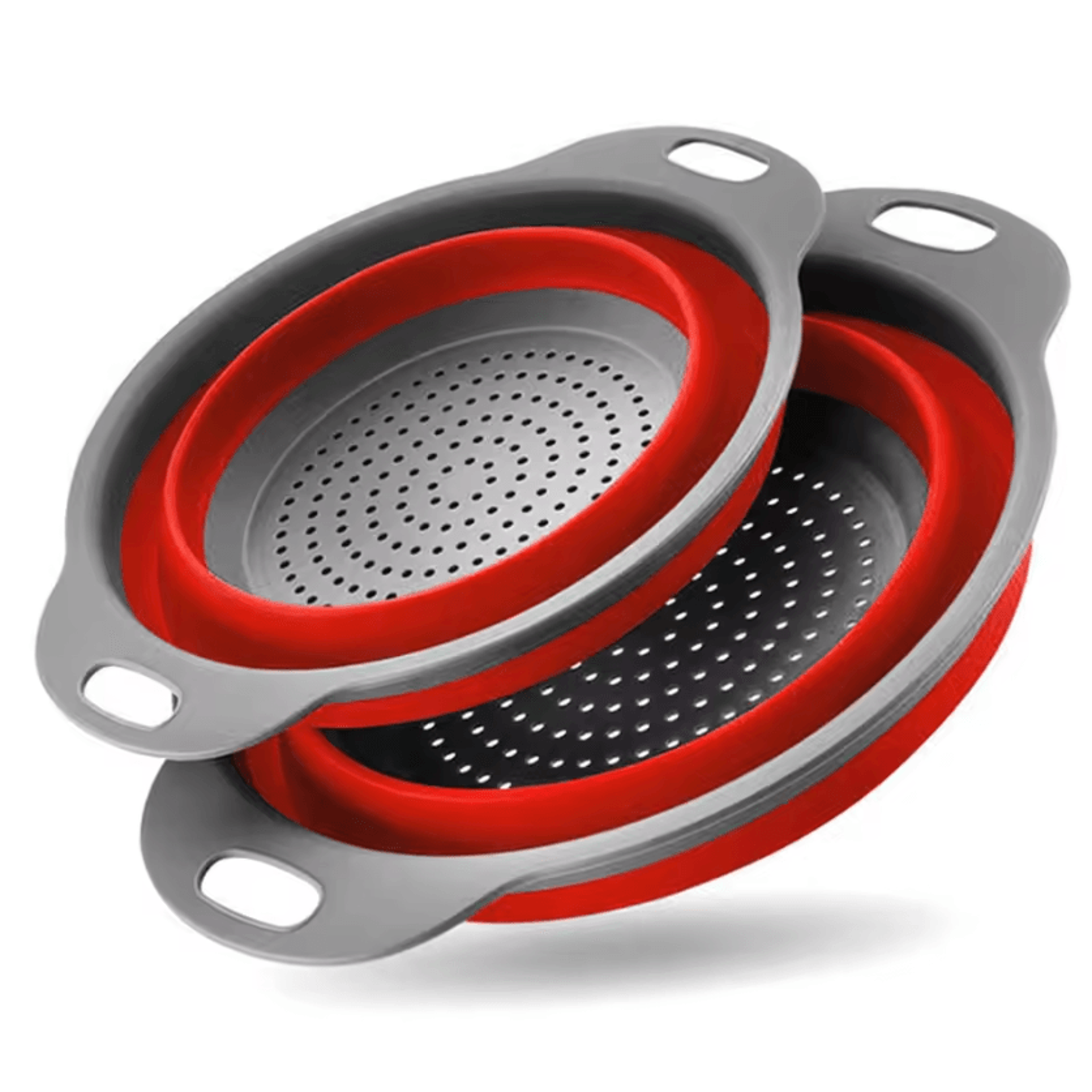 FlexiDrain Collapsible Colander Set  Foldable Pasta  Food Strainers 5