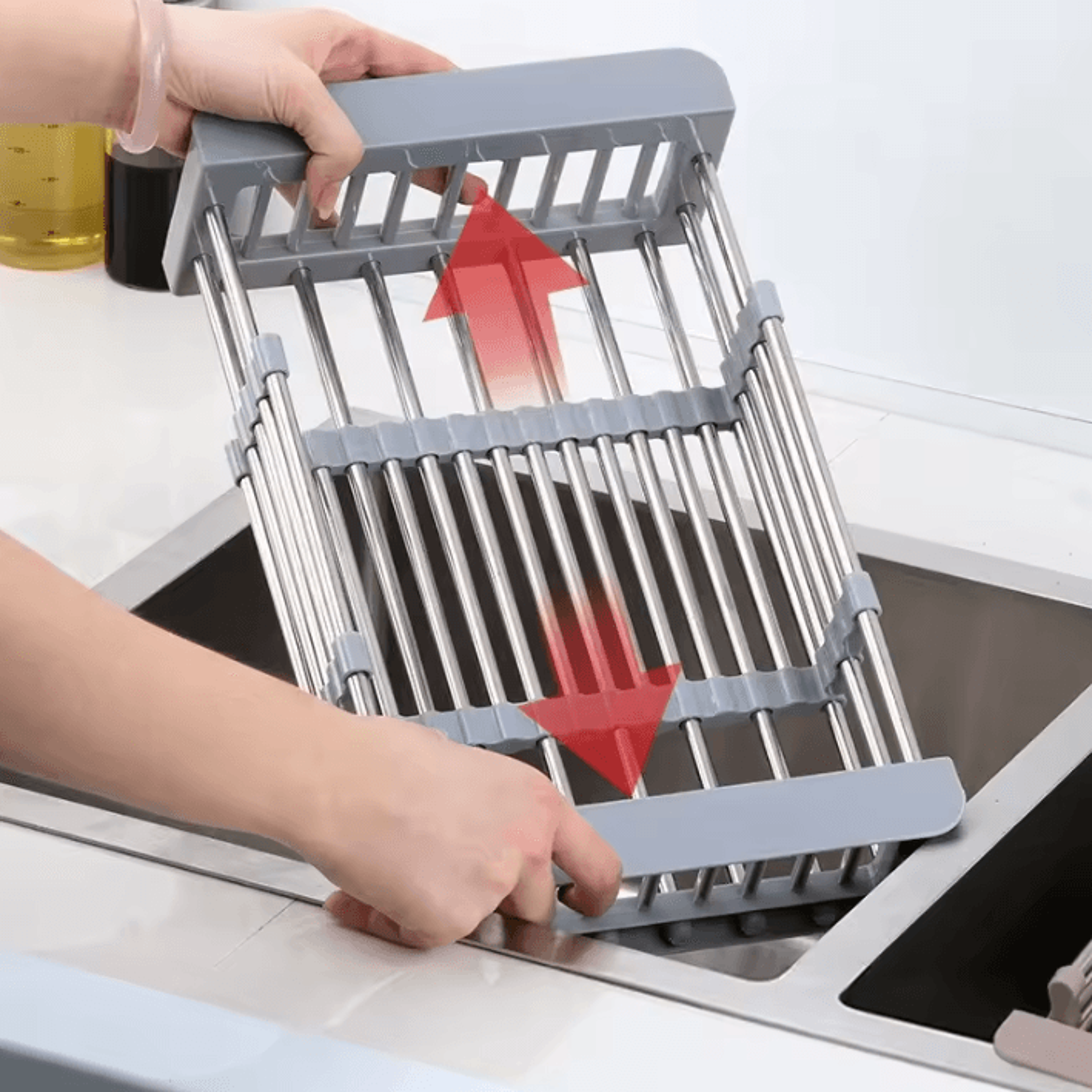 Extendable Stainless Steel Sink Drain Rack For Dish  Produce Washing 0