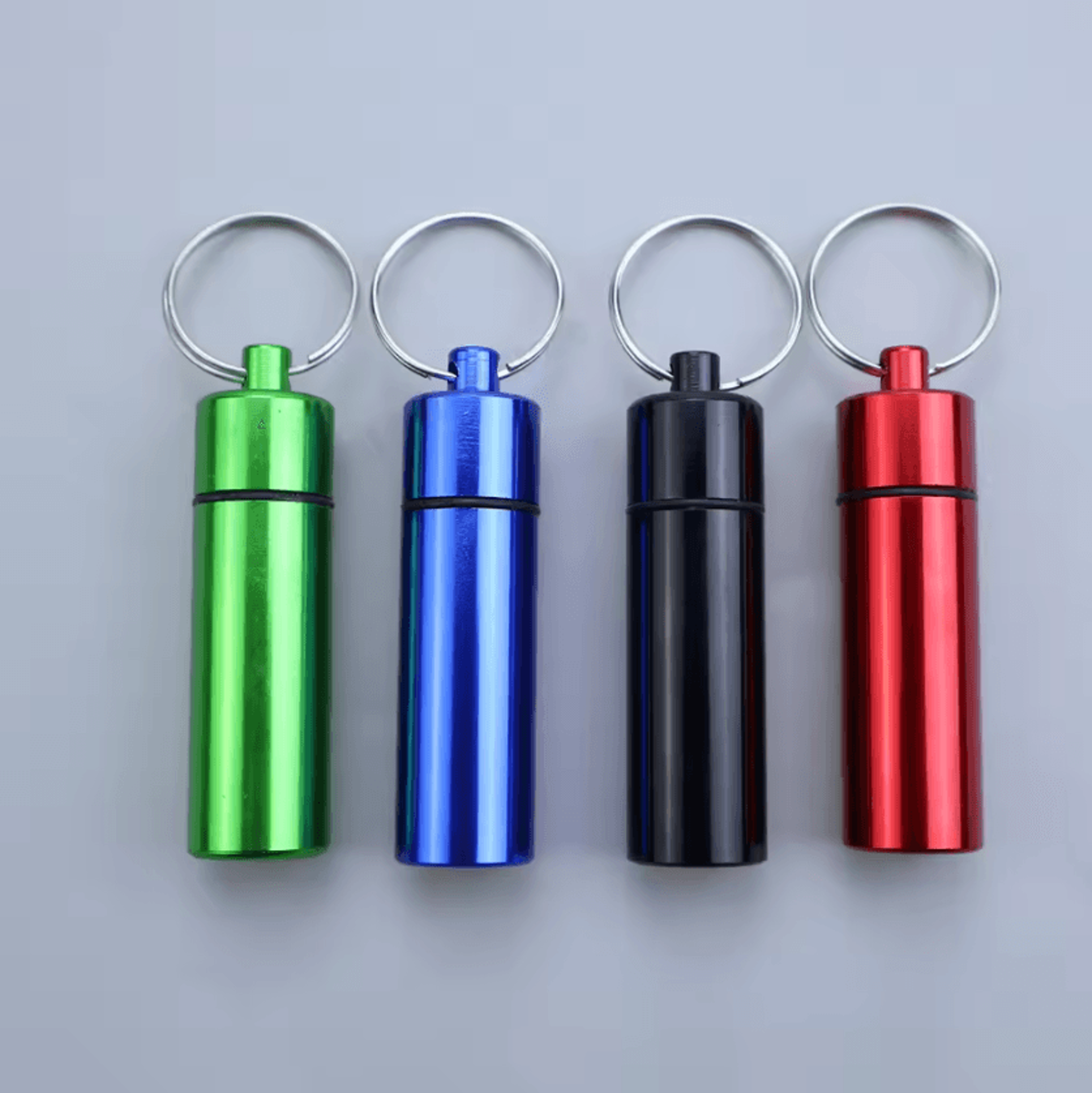 mini waterproof aluminum pill holder keychain for travel & outdoor use