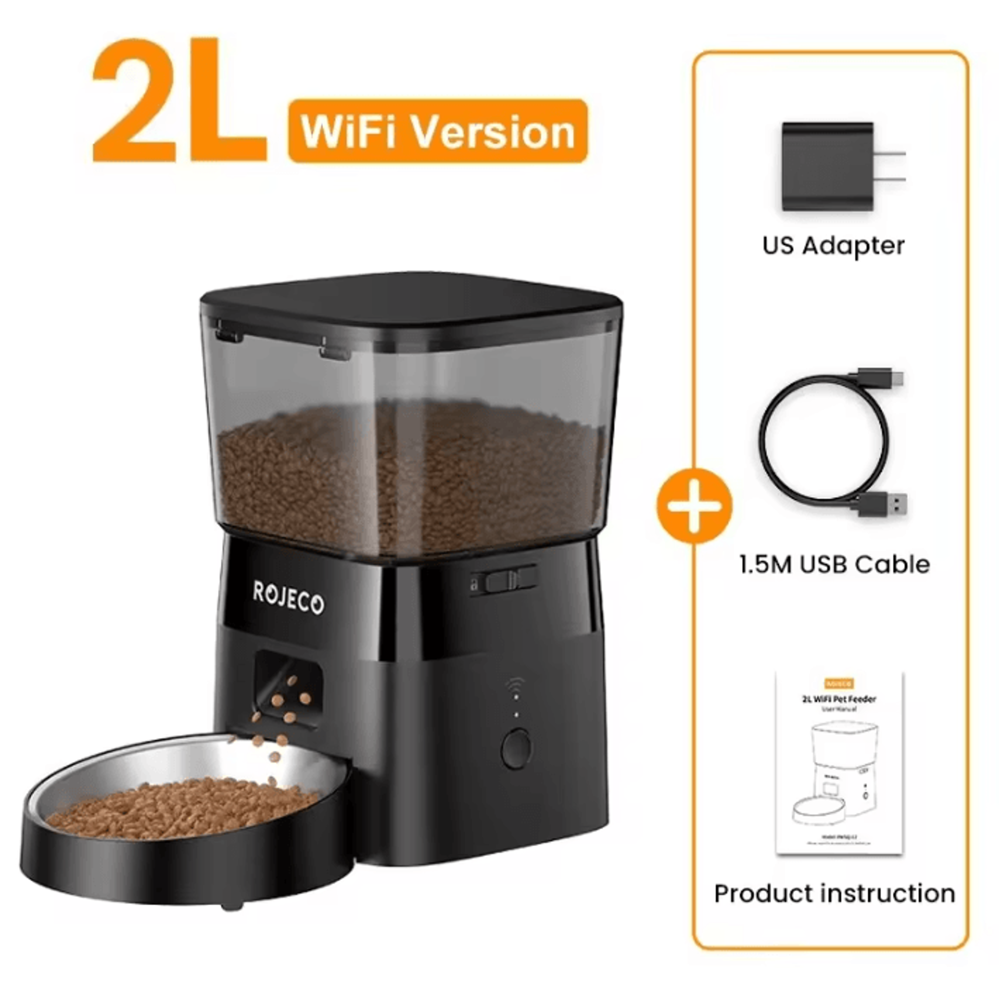 SmartPaw WiFi Automatic Pet Feeder 2L By ROJECO 5