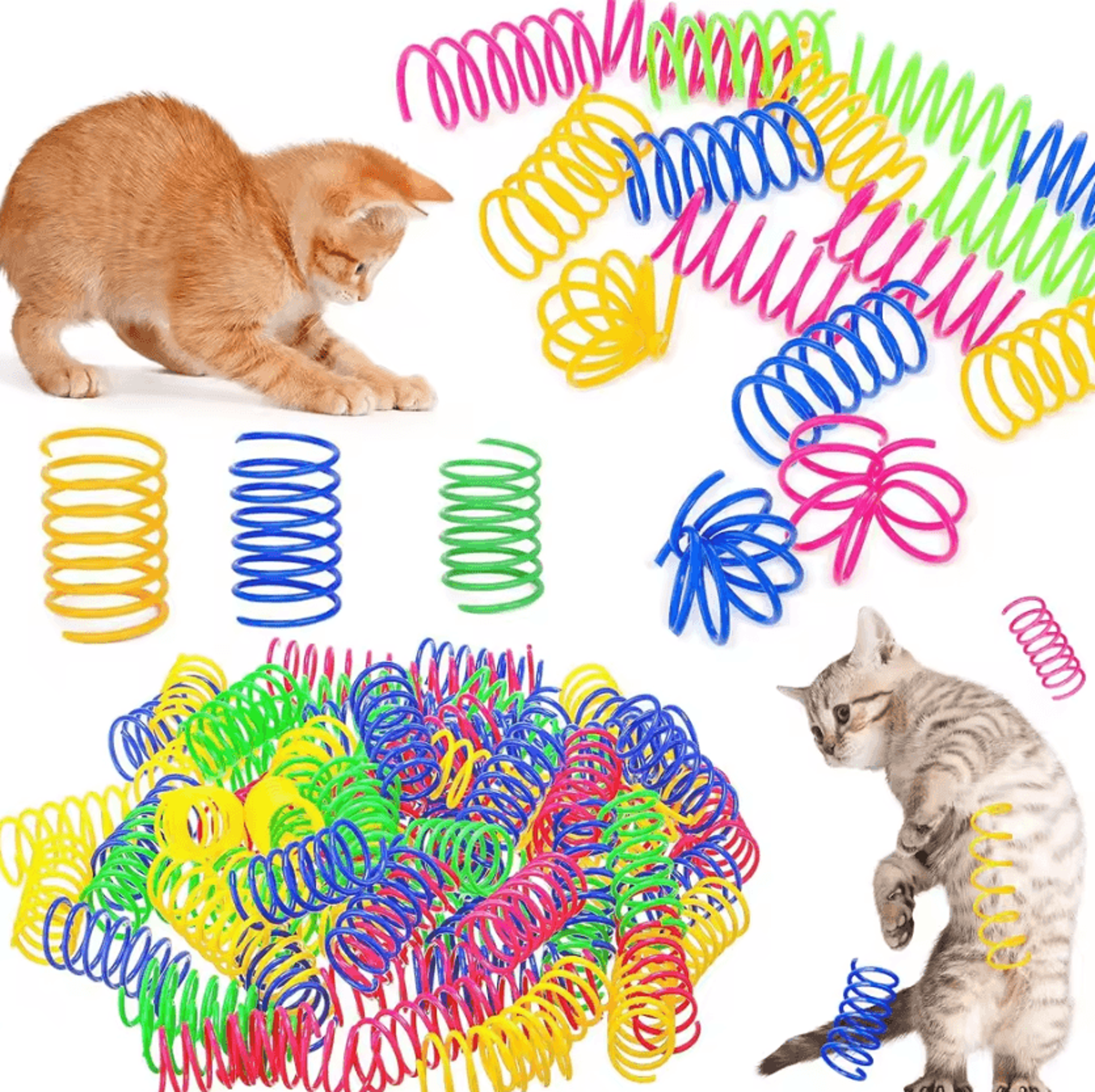 bouncepaws interactive cat spring toys set