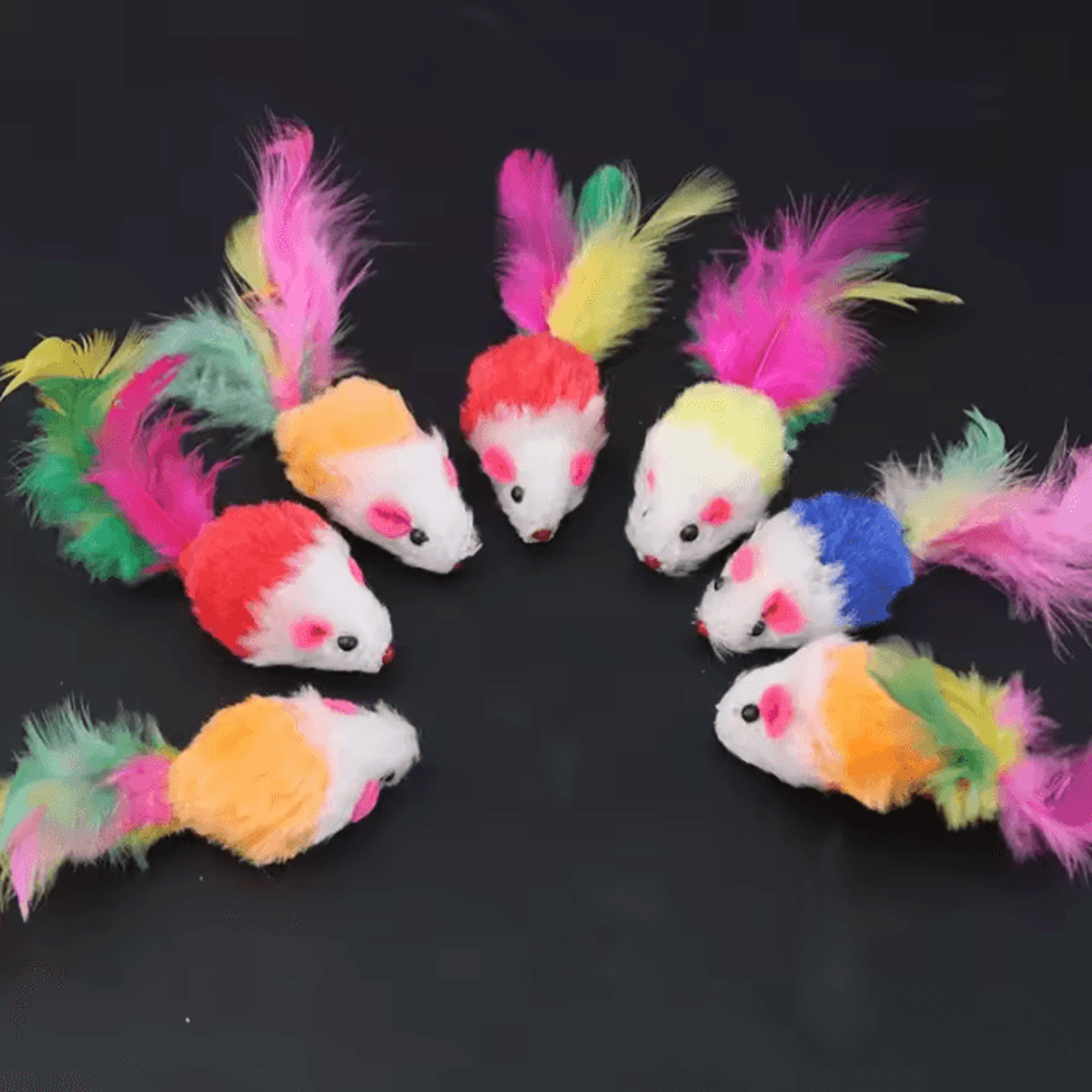 PlayPounce Feather Mouse Cat Toy Set 2