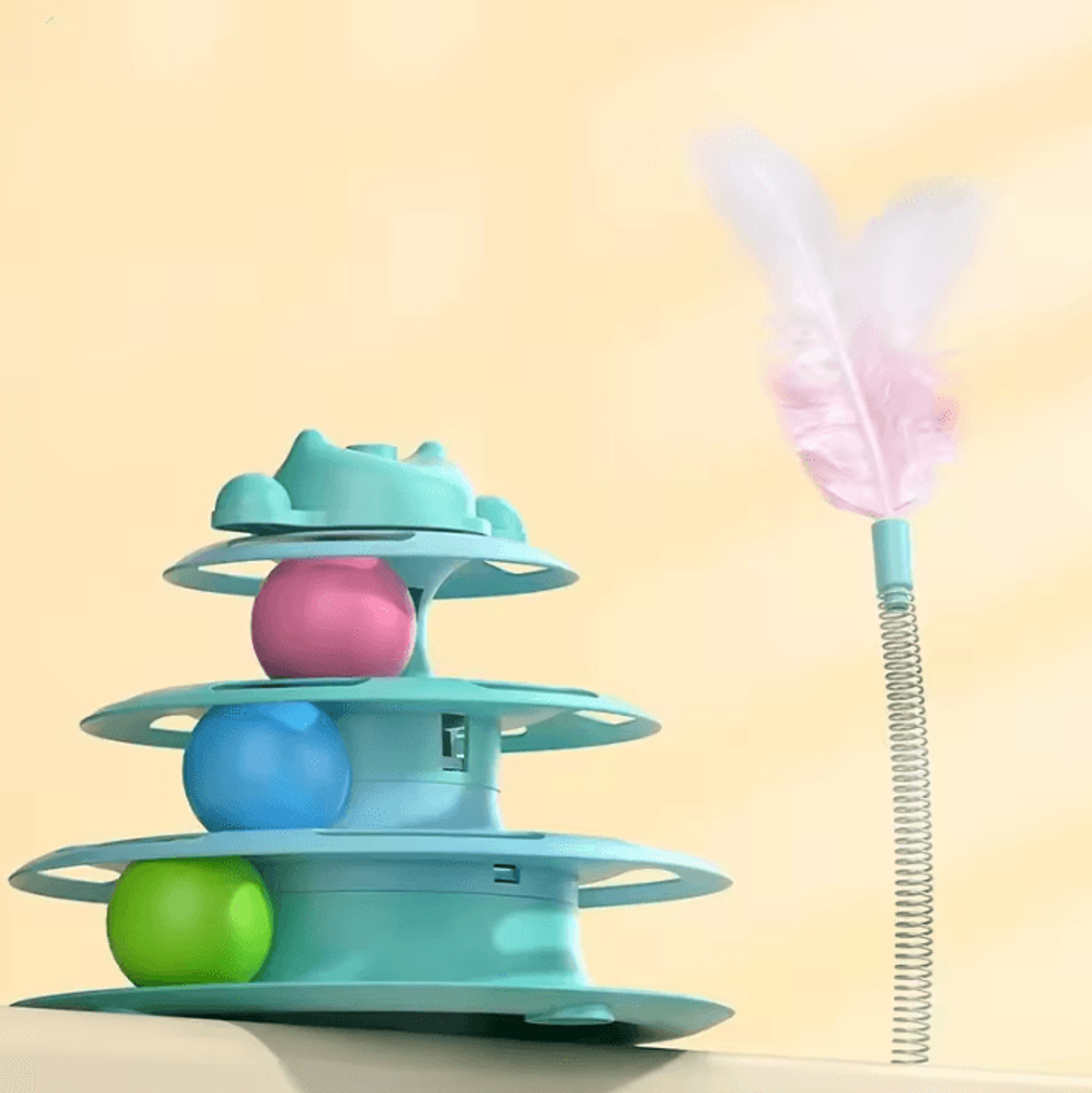 OrbitTrack Triple Disc Interactive Cat Toy 2
