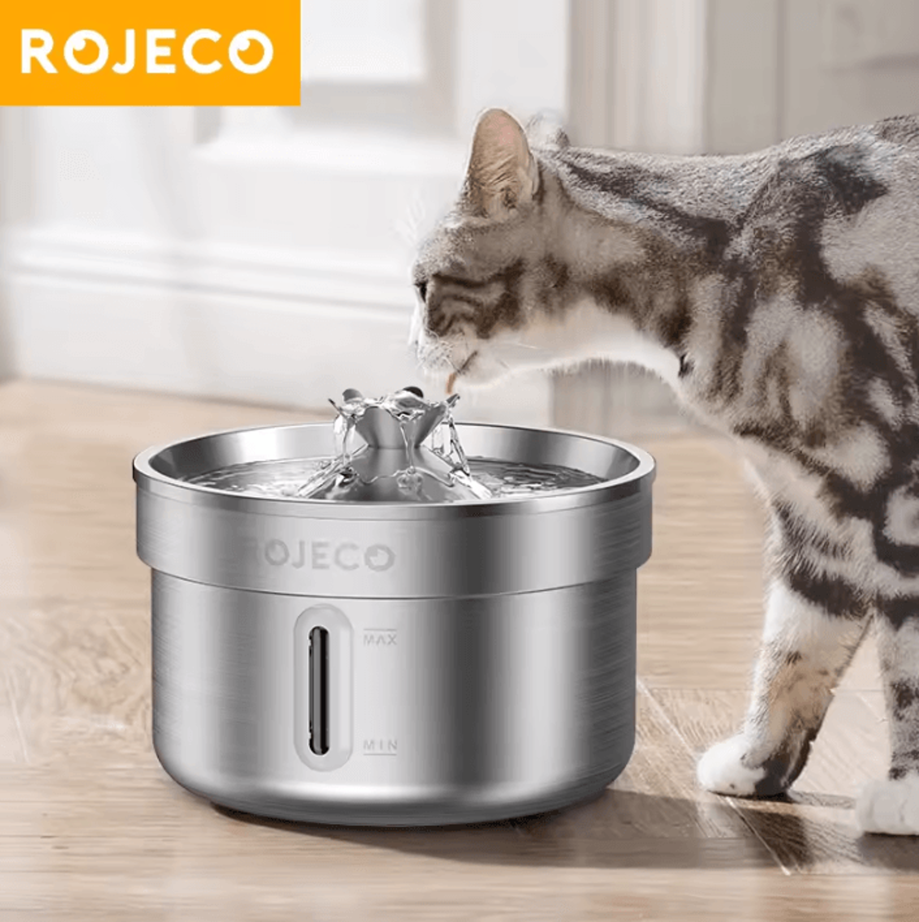 flowpure rojeco stainless steel pet water fountain