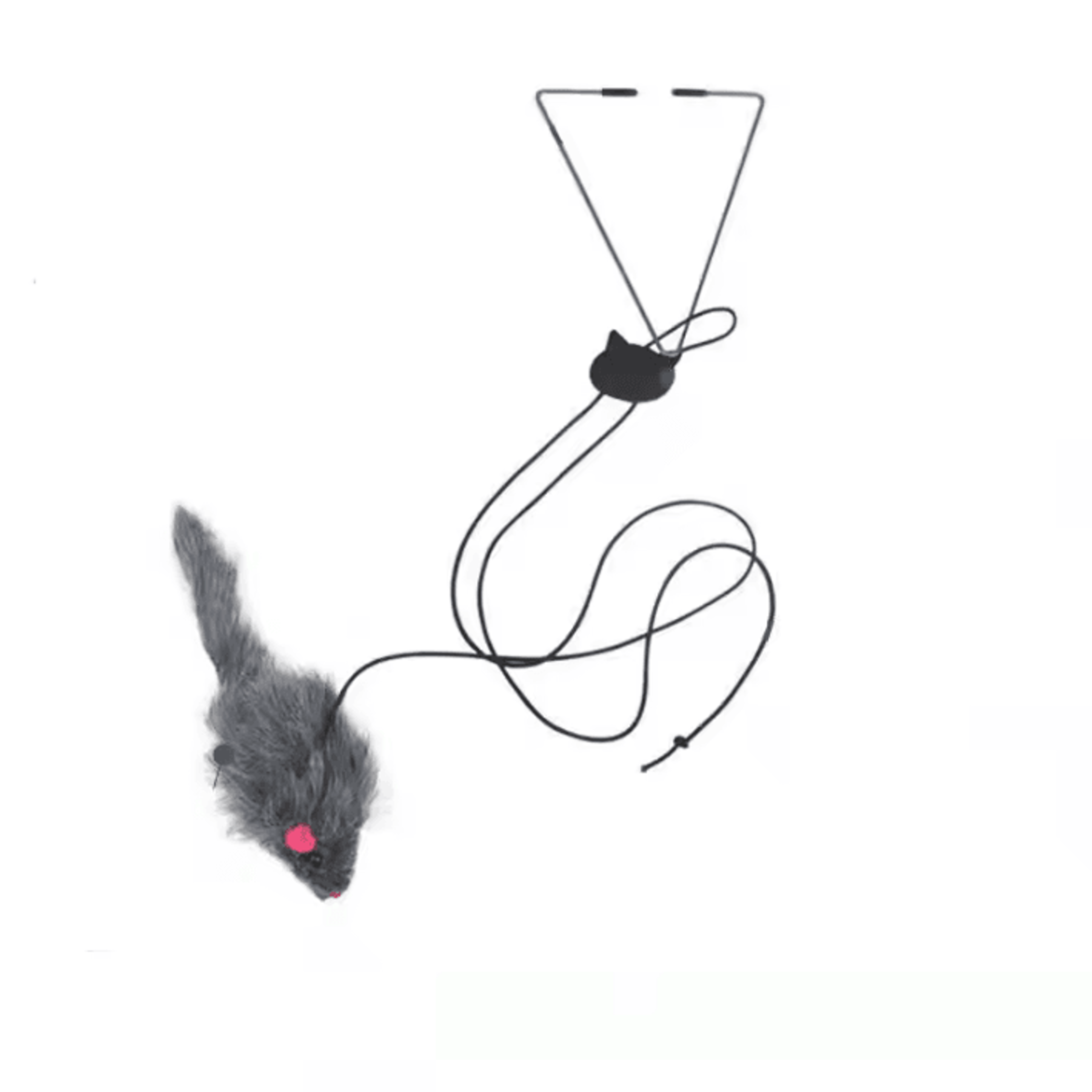 DoorPounce Interactive Hanging Cat Toy With Plush Mouse  Elastic Clip 4