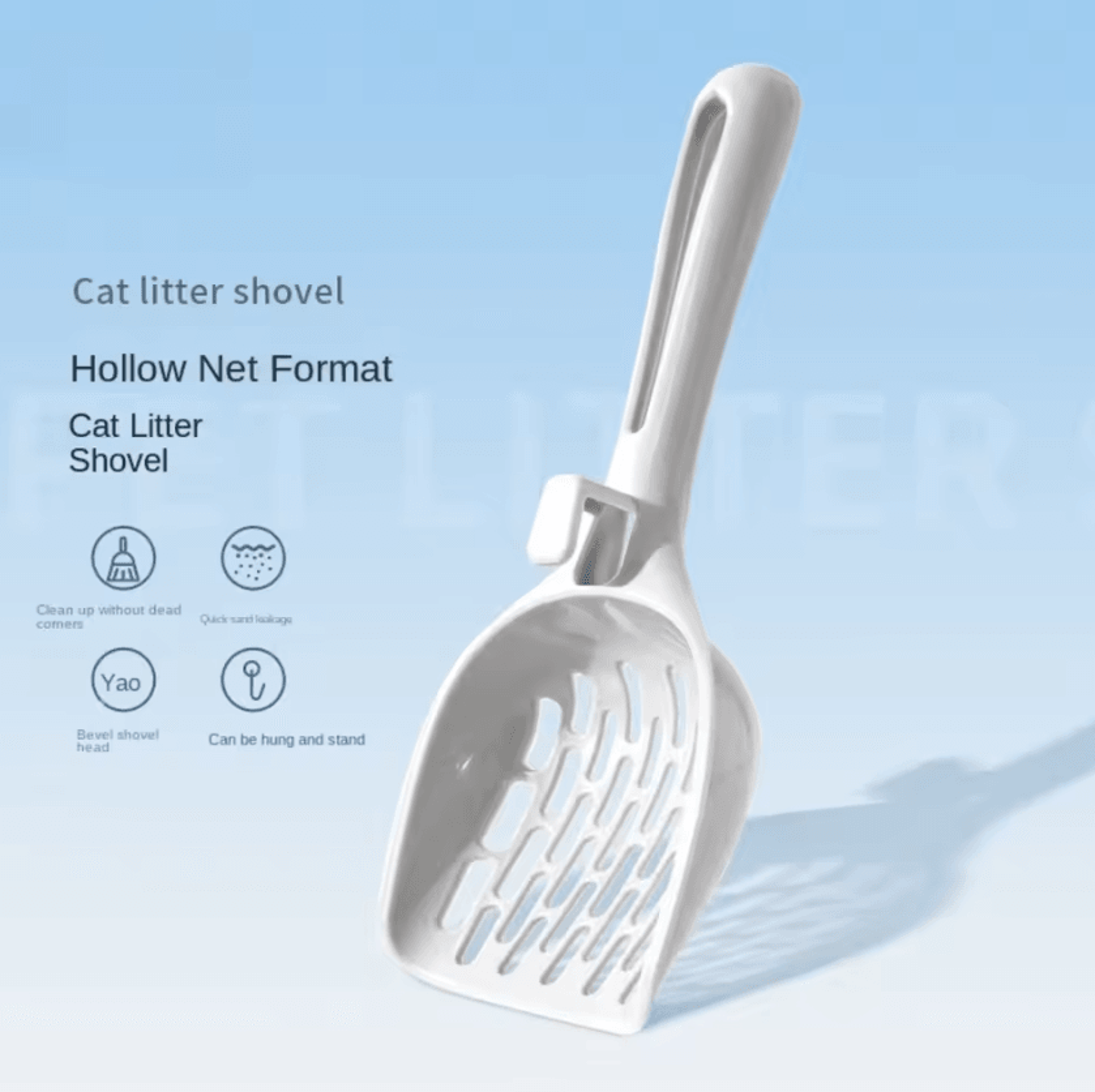 self-cleaning cat litter scoop with holder base for easy daily cleanup