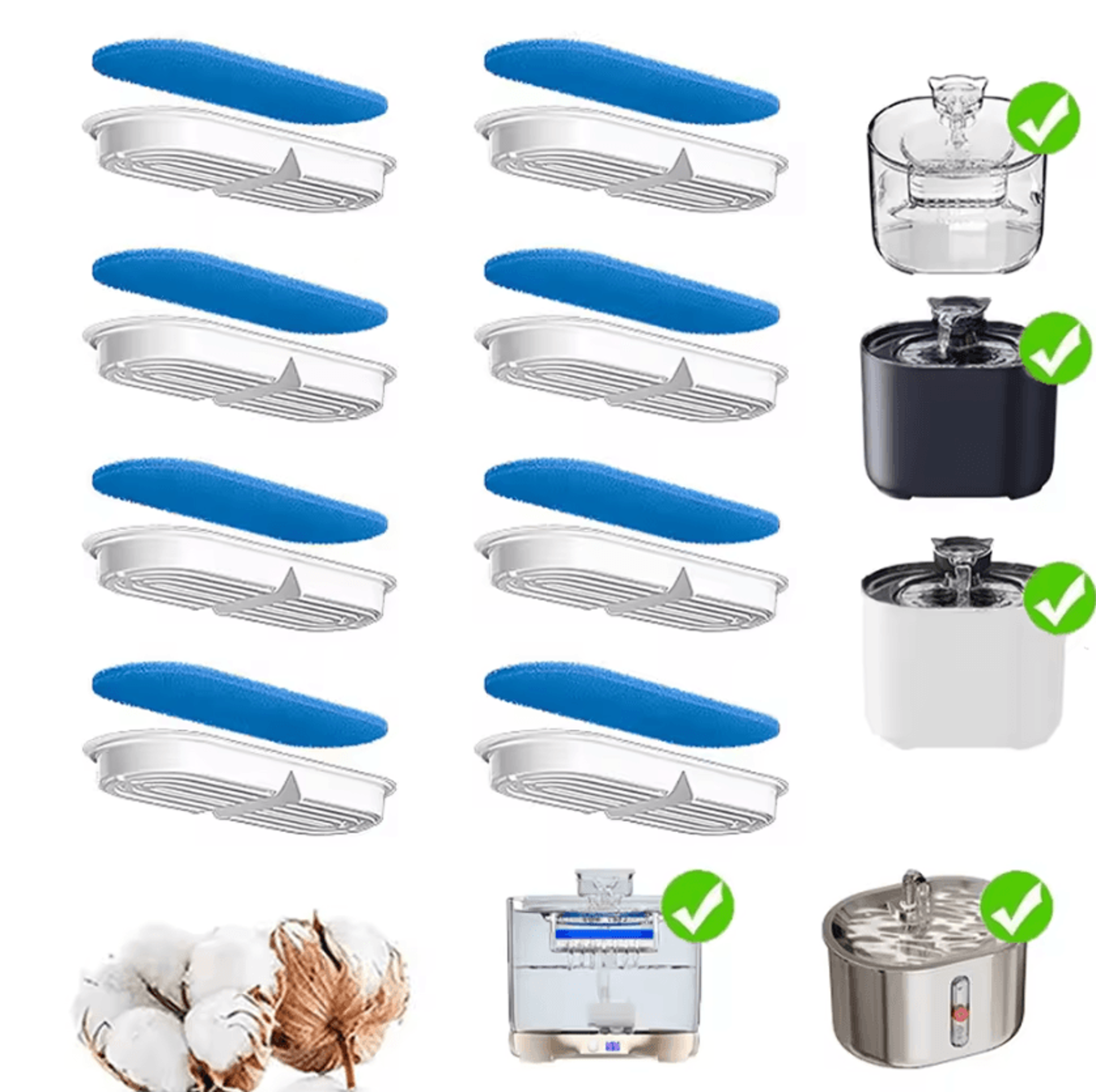 cat water fountain replacement filters with activated carbon for cleaner pet water