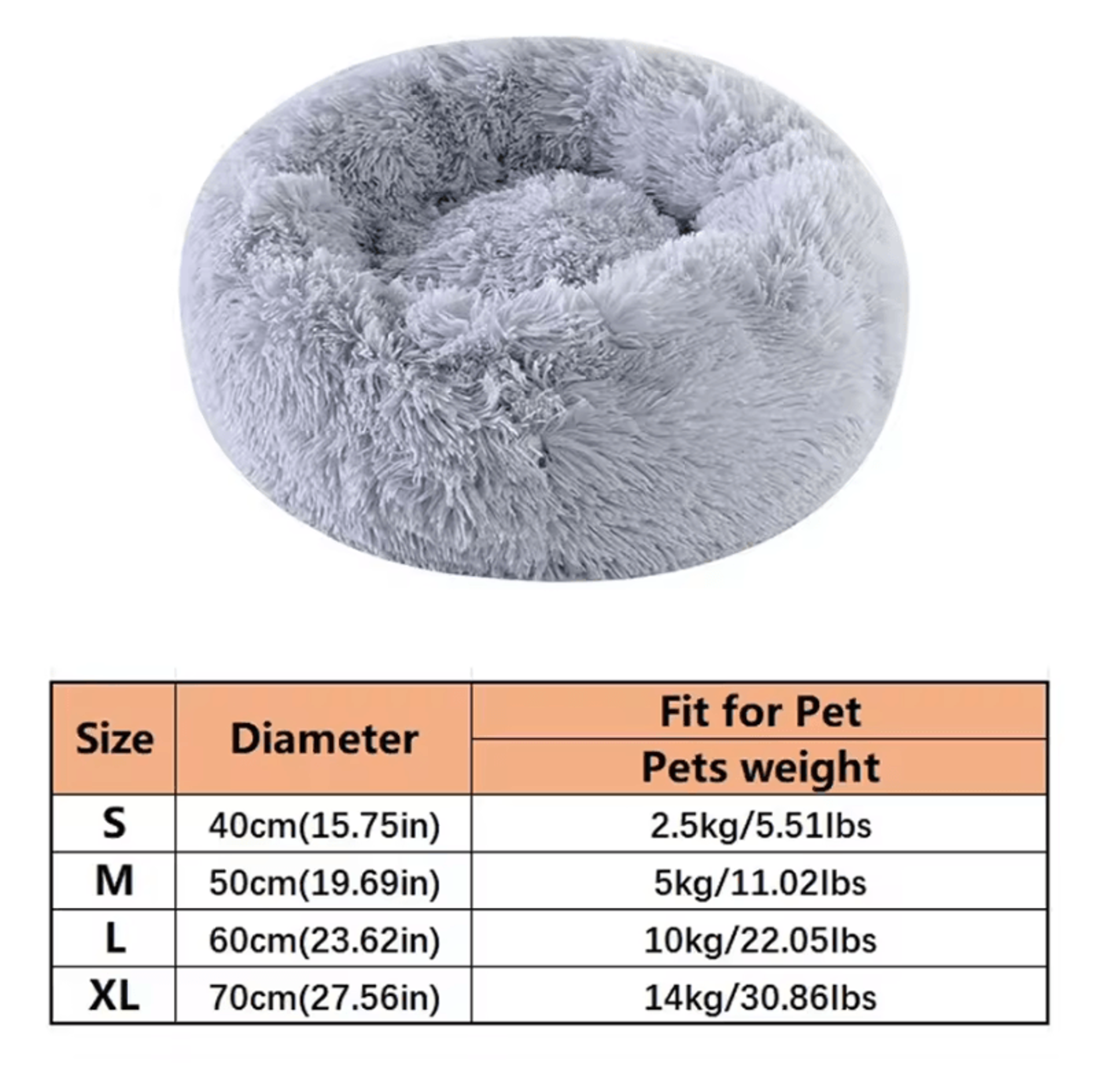 Soft Plush Faux Fur Donut Pet Bed For Cats  Small Dogs 4