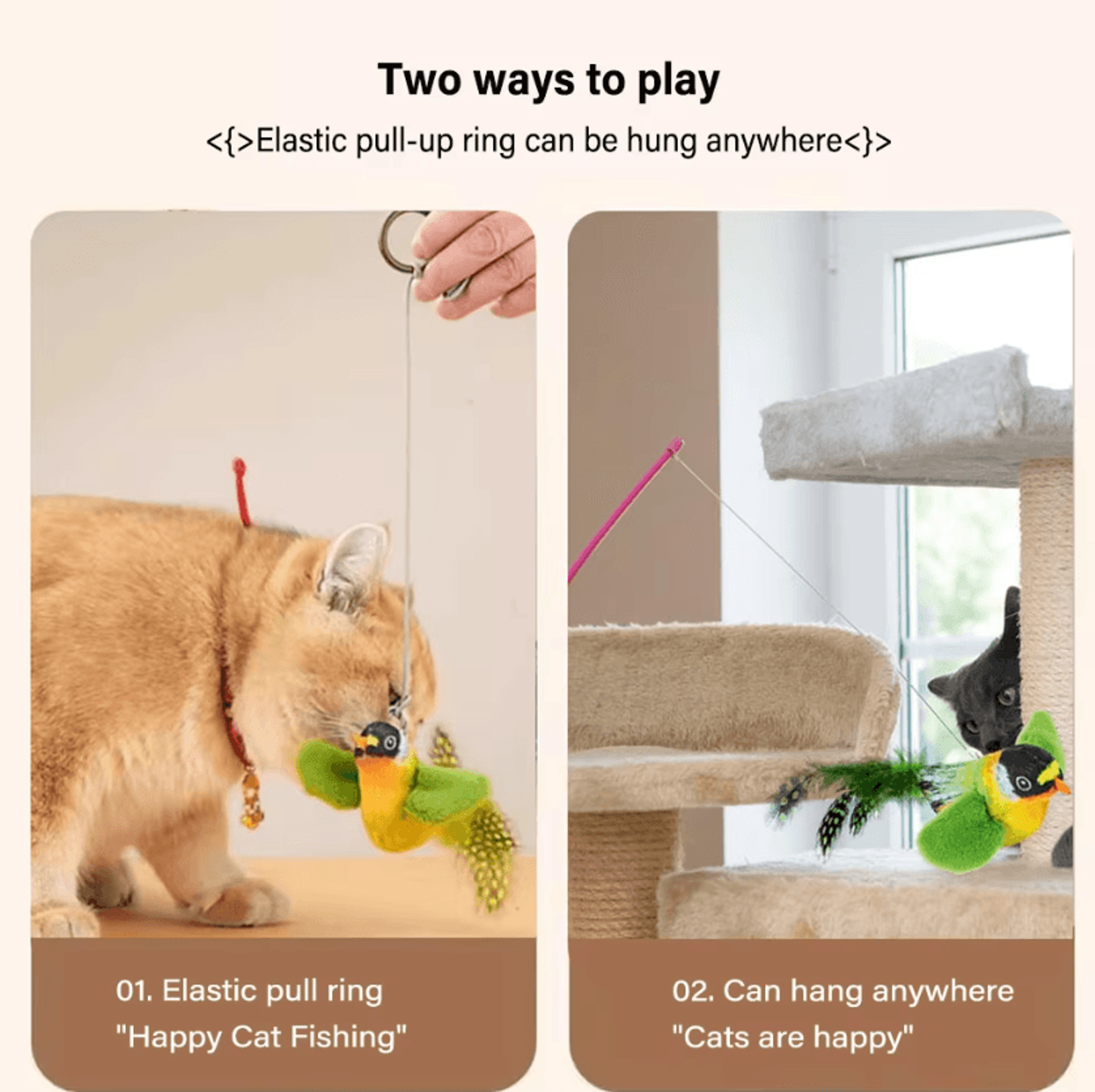 ChirpyPounce Interactive Bird Sound Cat Toy 2