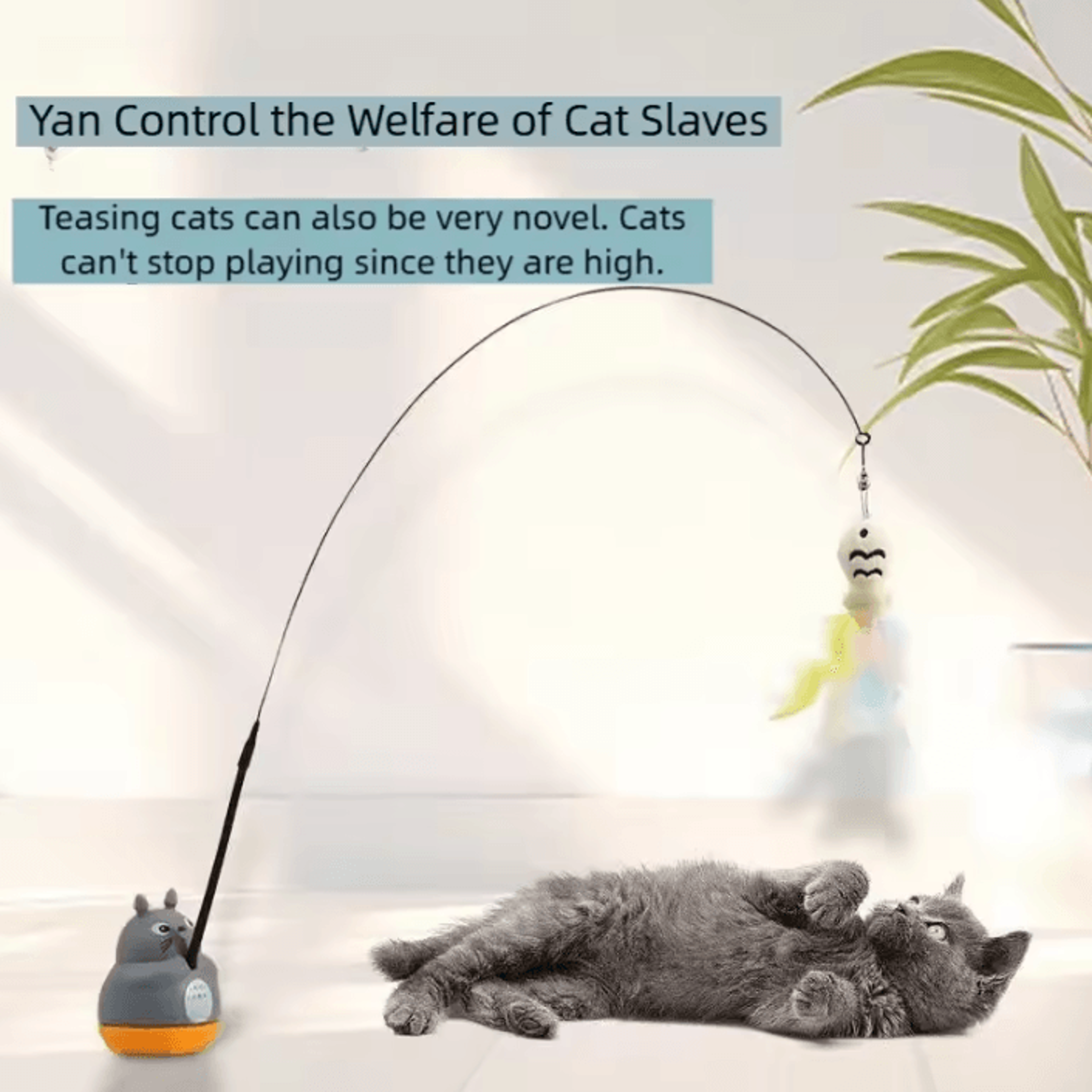 WhirlBell 360 Interactive Feather Wand Toy For Cats  Kittens 0