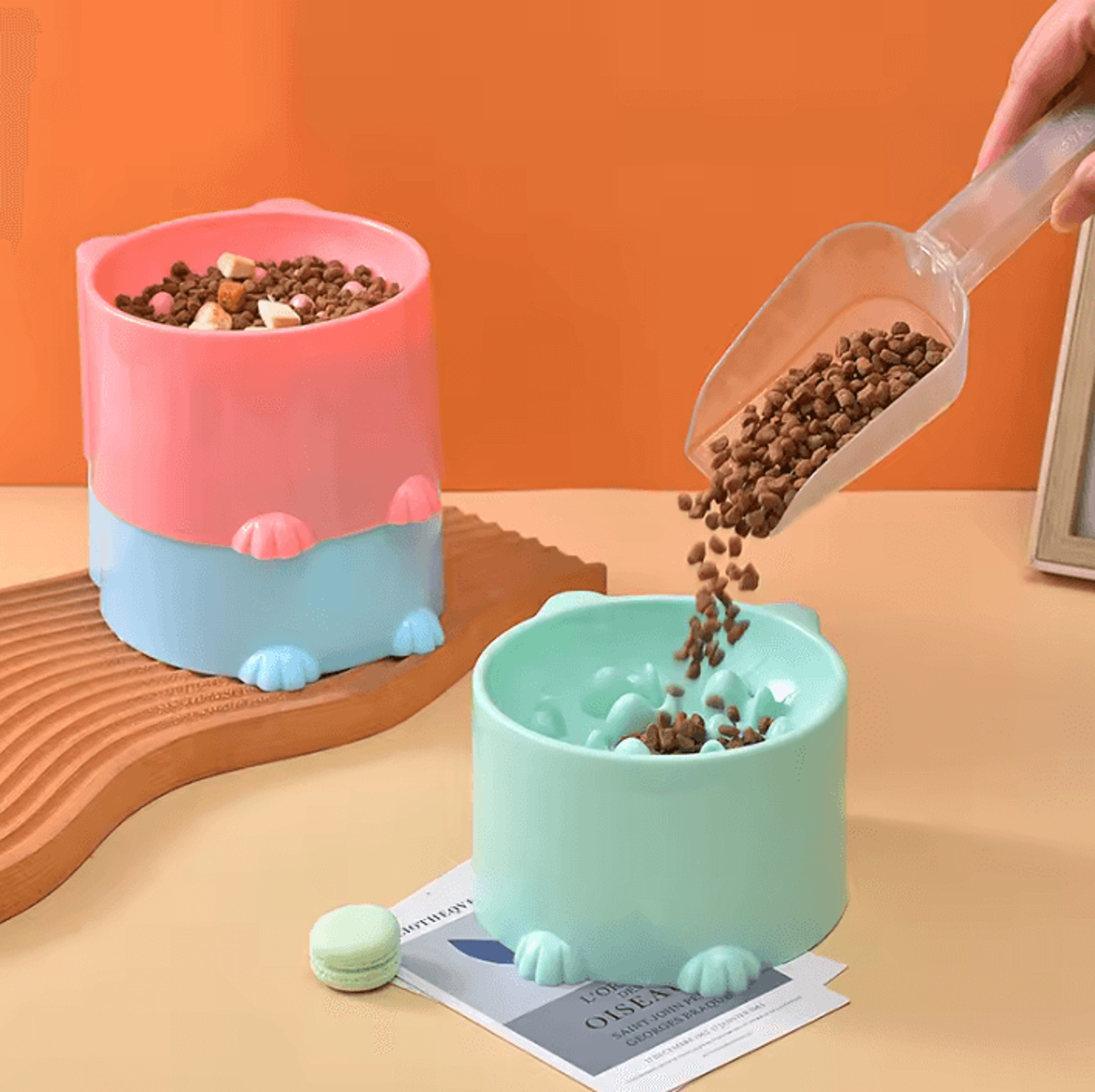 SlowEase Elevated Slow Feeder Bowl For Cats  Small Dogs 0