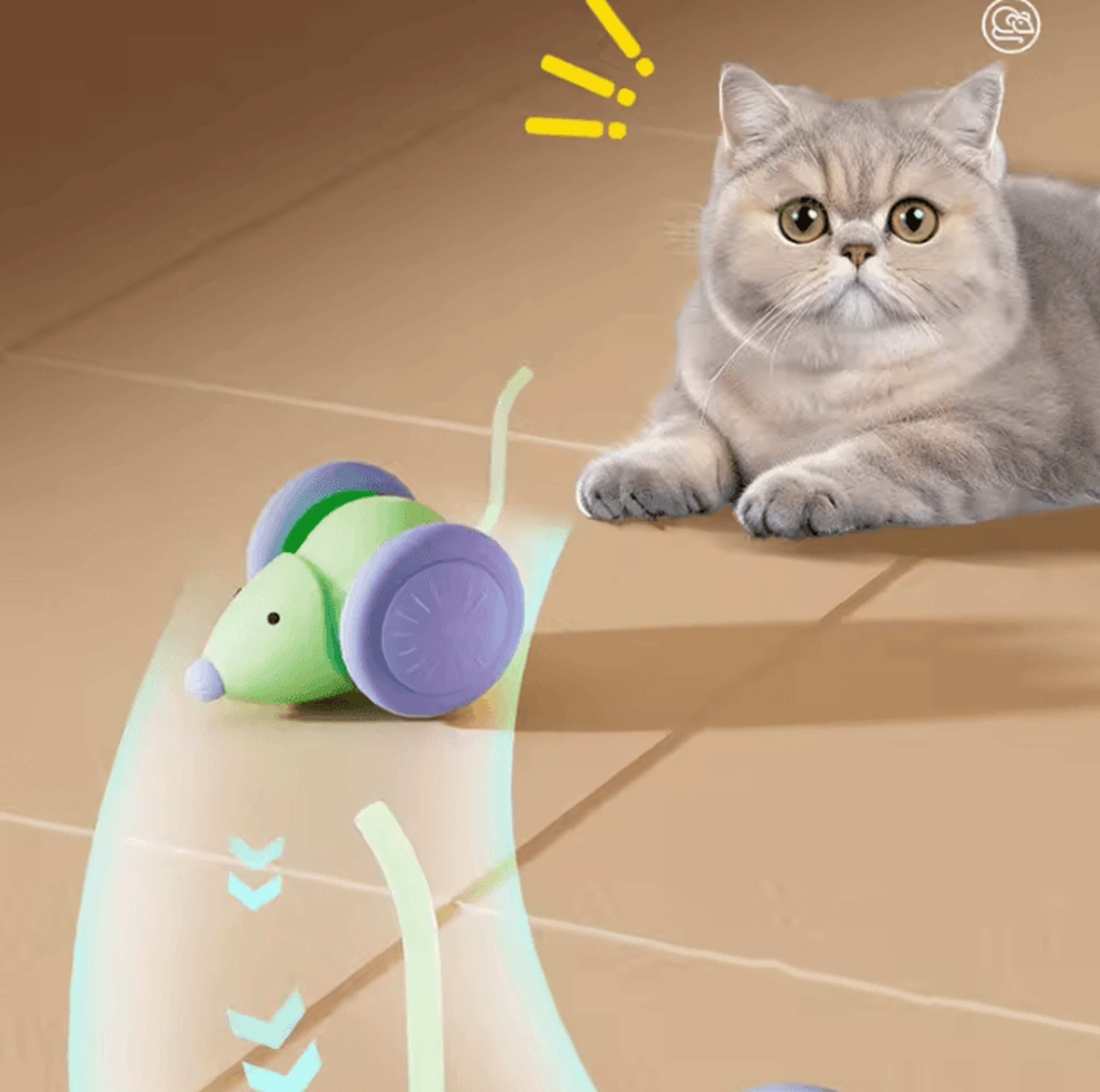ZoomMouse Interactive Cat Toy Car  Rechargeable Smart Mouse With Obstacle Avoidance 0