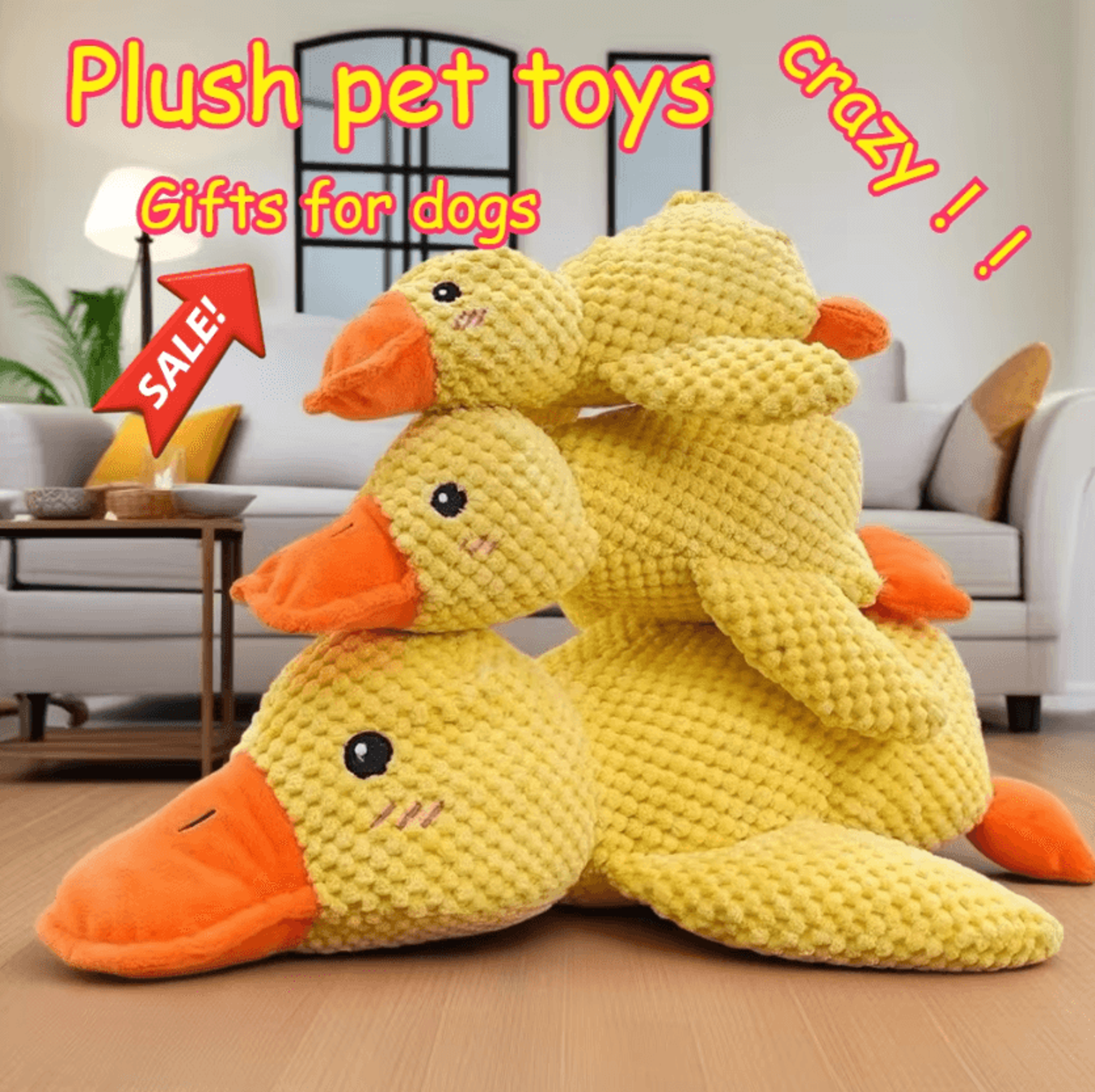 dreamduck calming plush toy – squeaky sleep aid companion for dogs & puppies