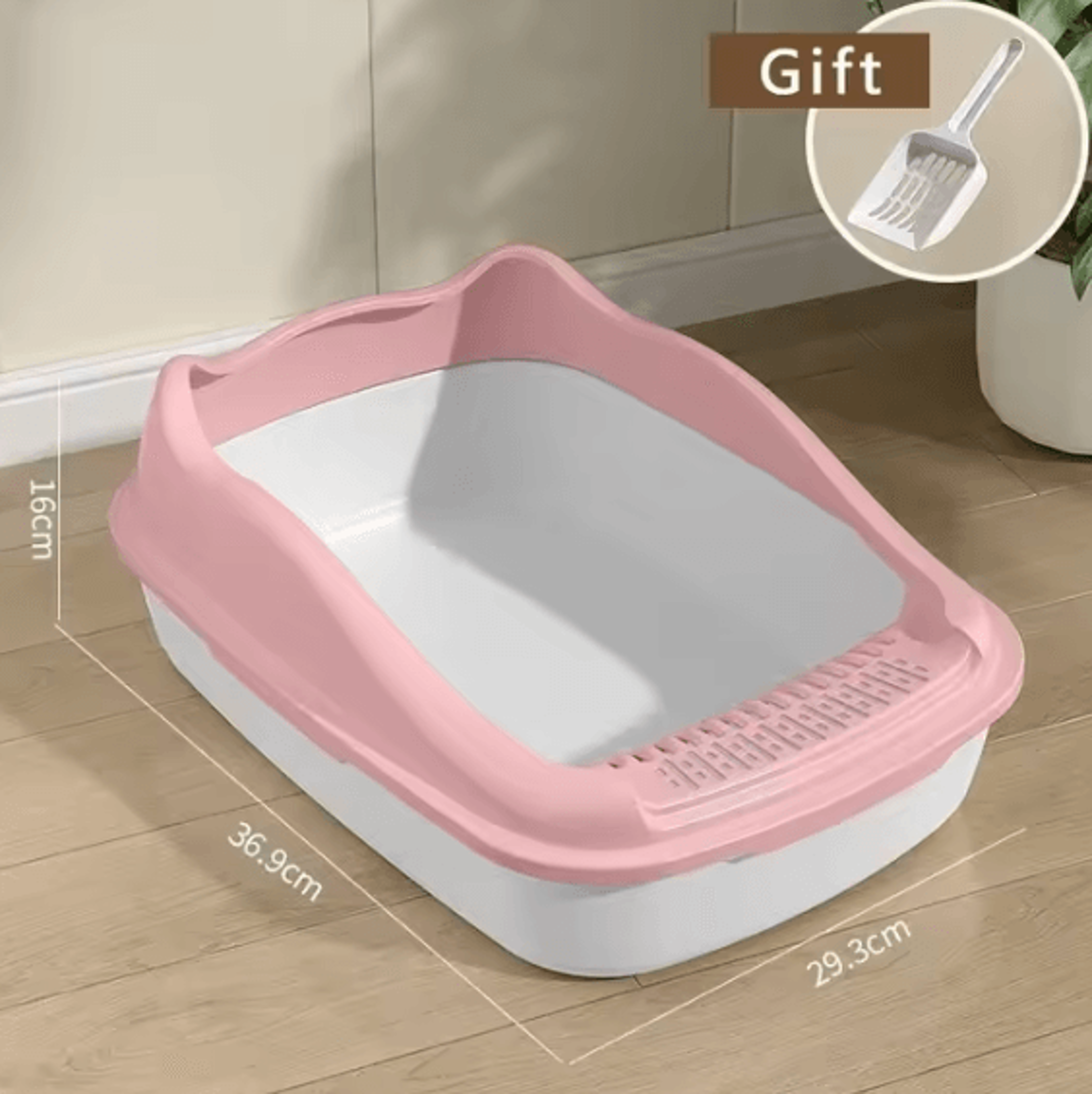 anti-splash cat litter box tray for kittens & indoor cats