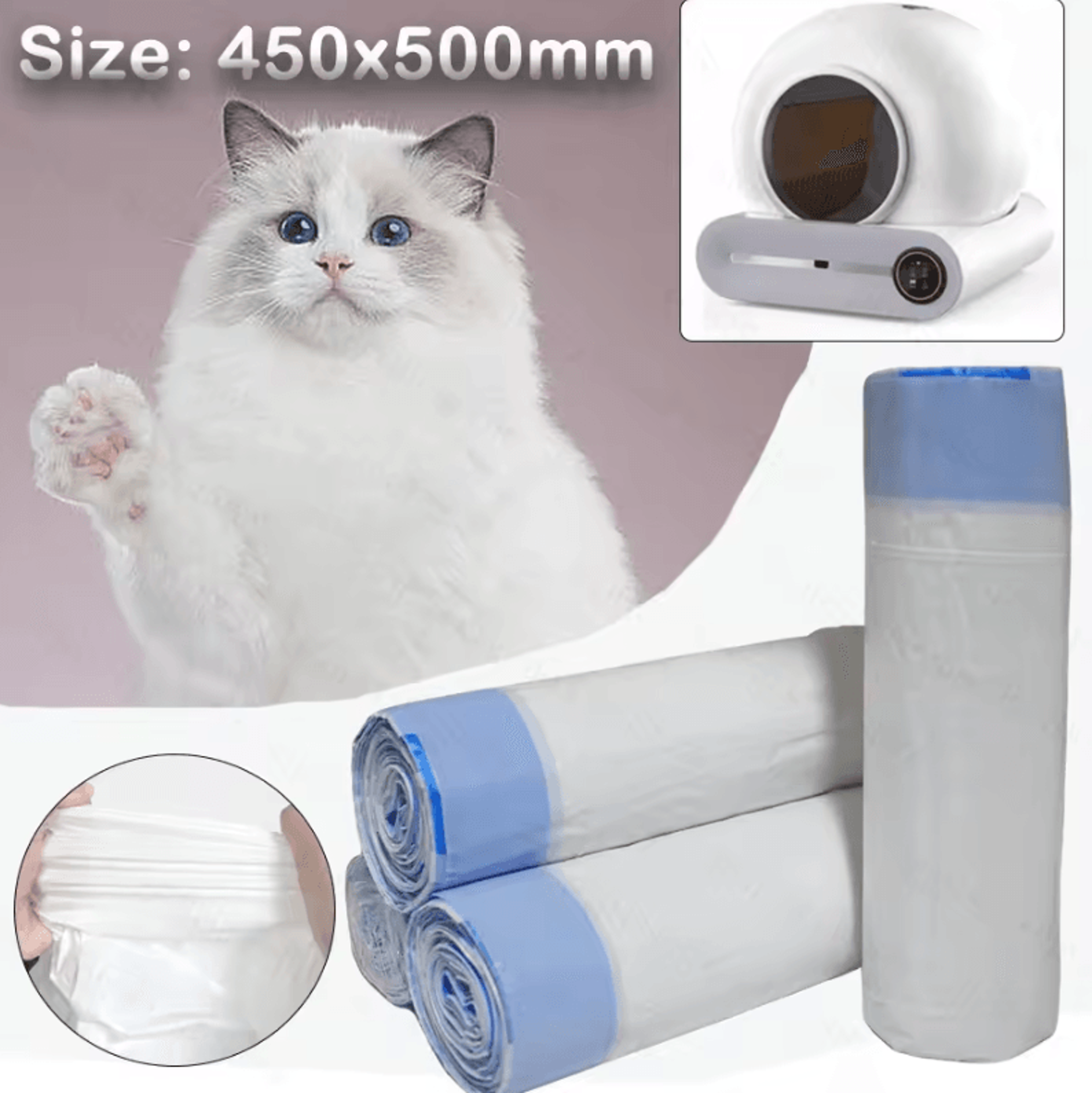 heavy-duty smart cat litter box replacement bags for tonepie & q-clean