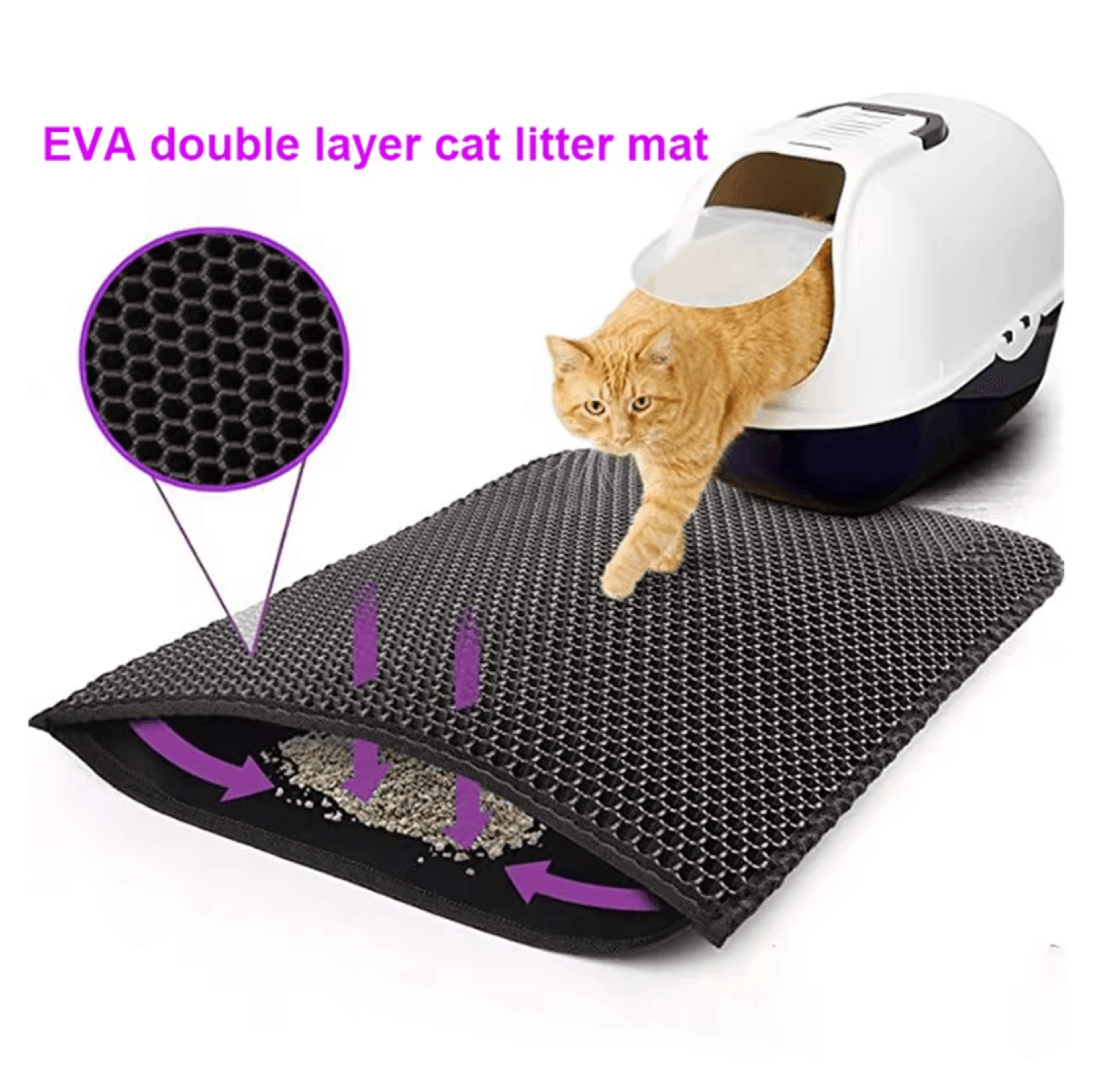 Waterproof DoubleLayer Cat Litter Mat For Cleaner Floors  Easy Cleanup 0