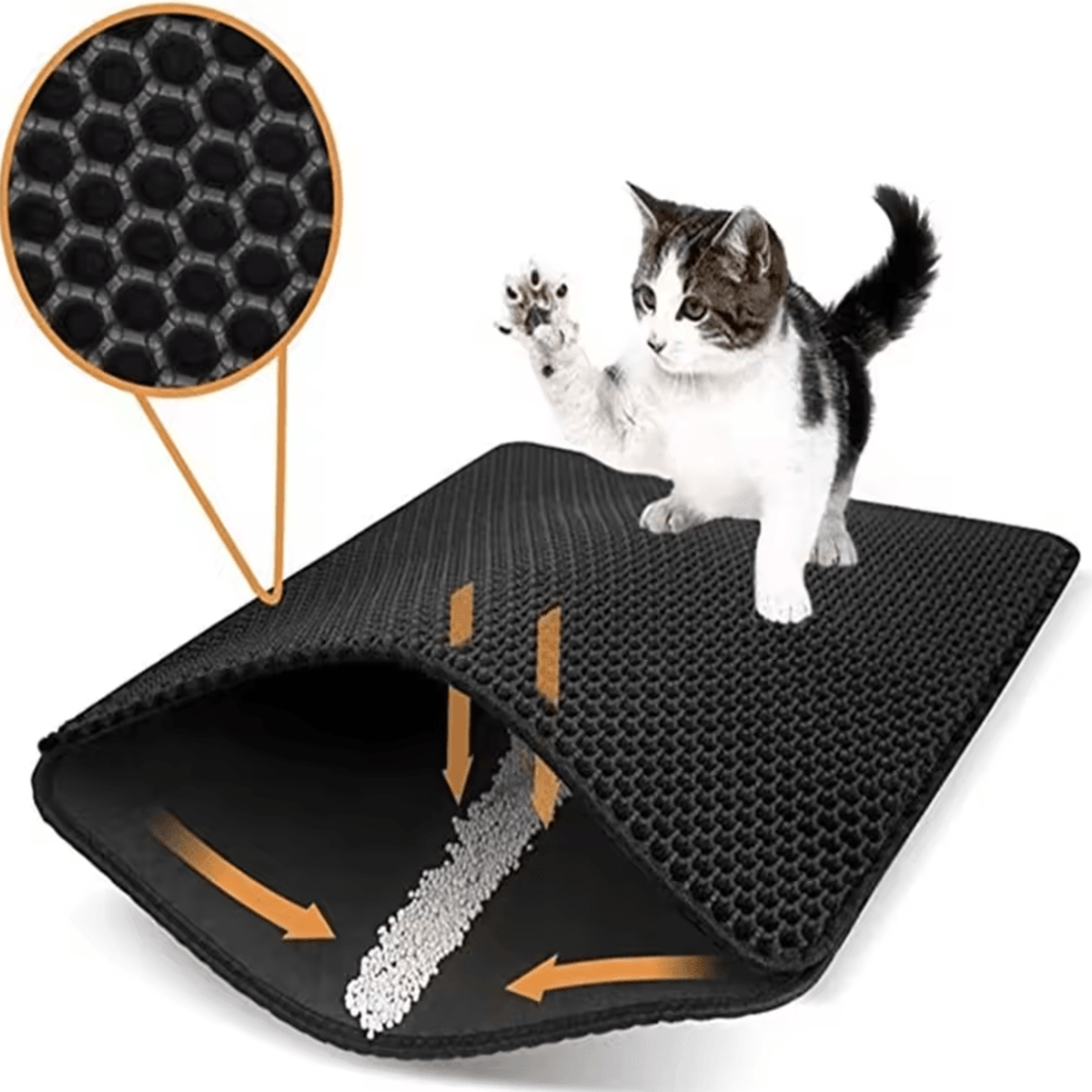 Waterproof DoubleLayer Cat Litter Mat For Cleaner Floors  Easy Cleanup 1