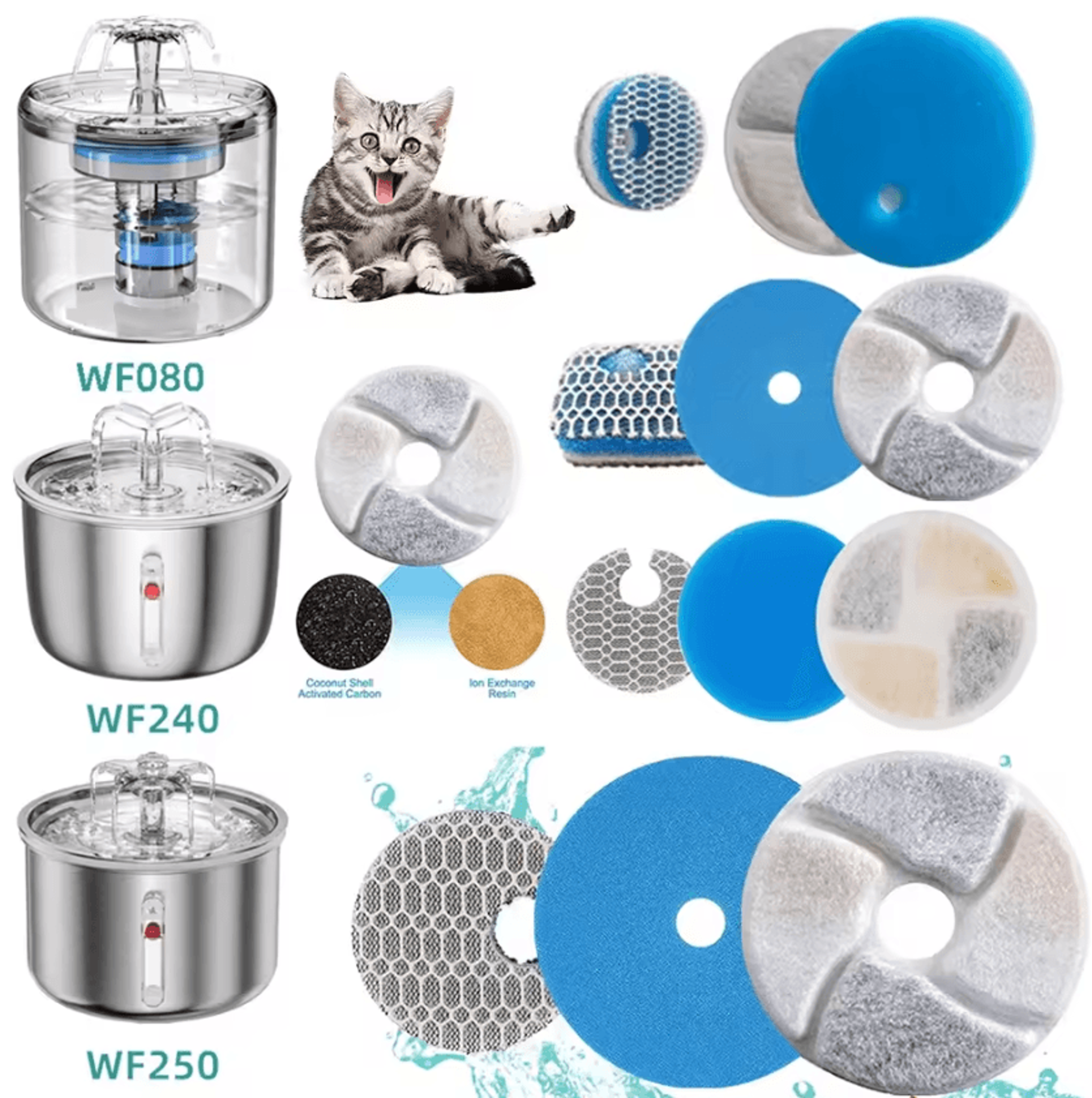 activated carbon cat water fountain replacement filters for cleaner pet drinking water