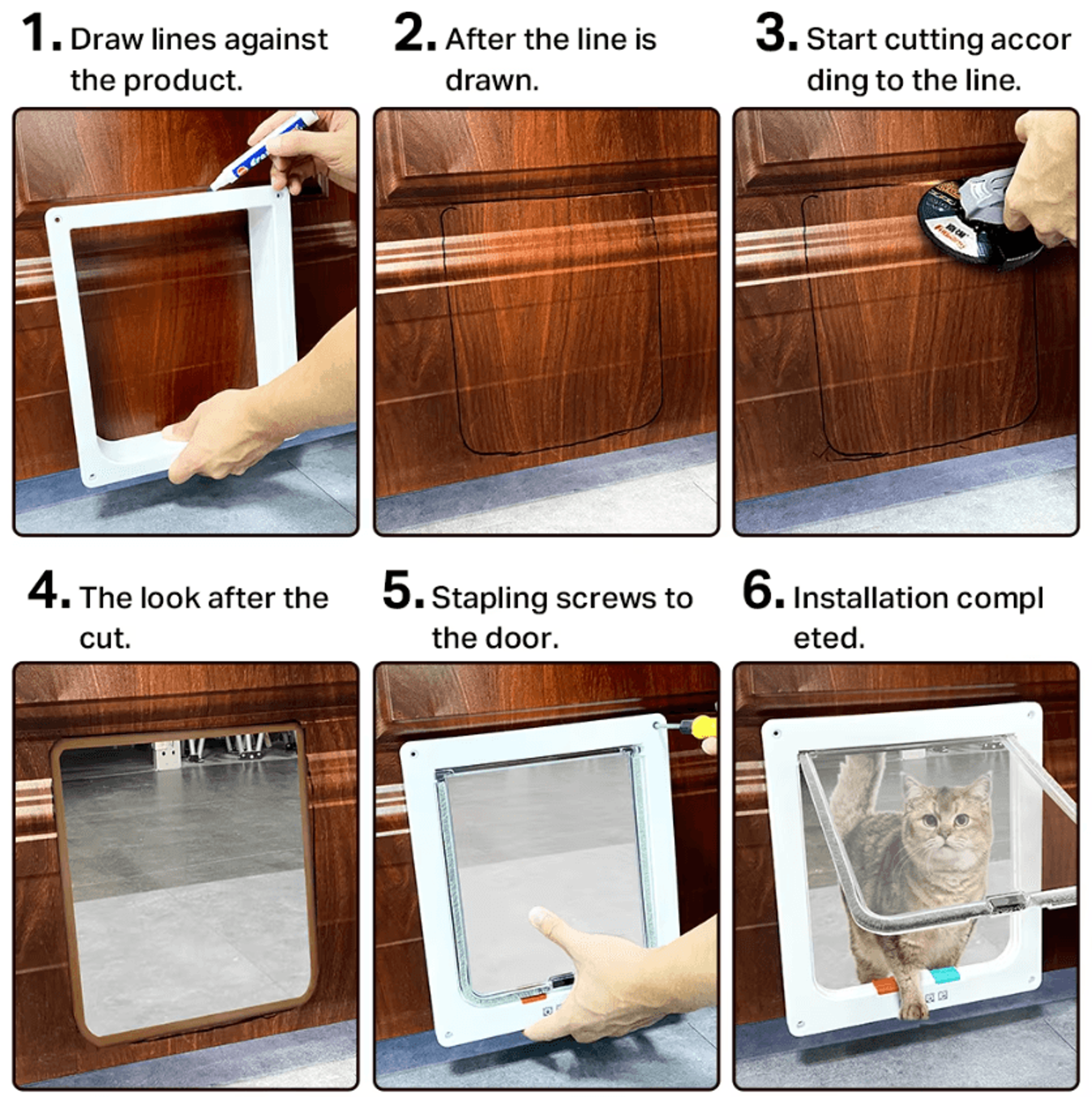 4Way Locking Smart Pet Door For Cats  Small Dogs 3