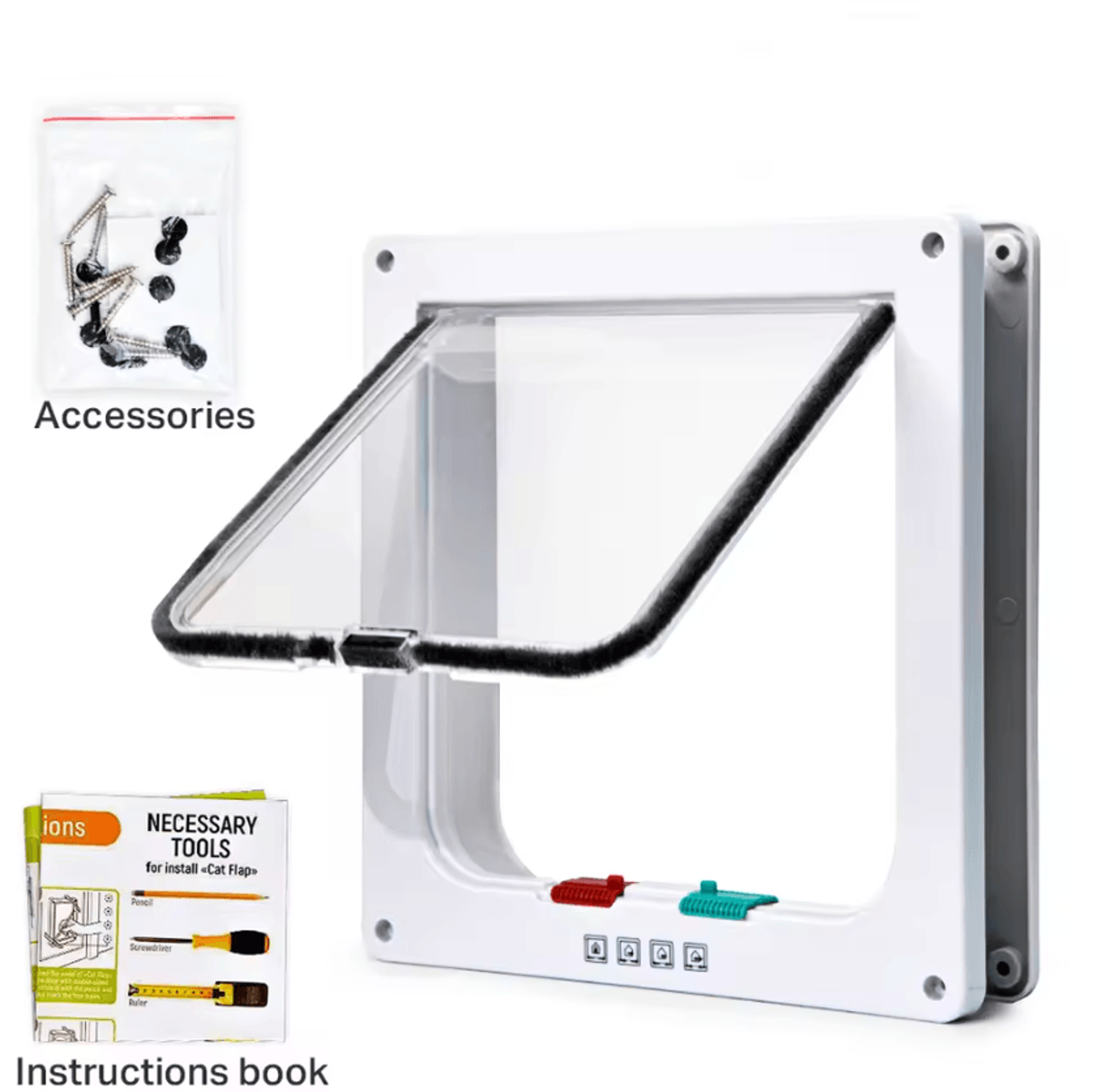 4Way Locking Smart Pet Door For Cats  Small Dogs 5
