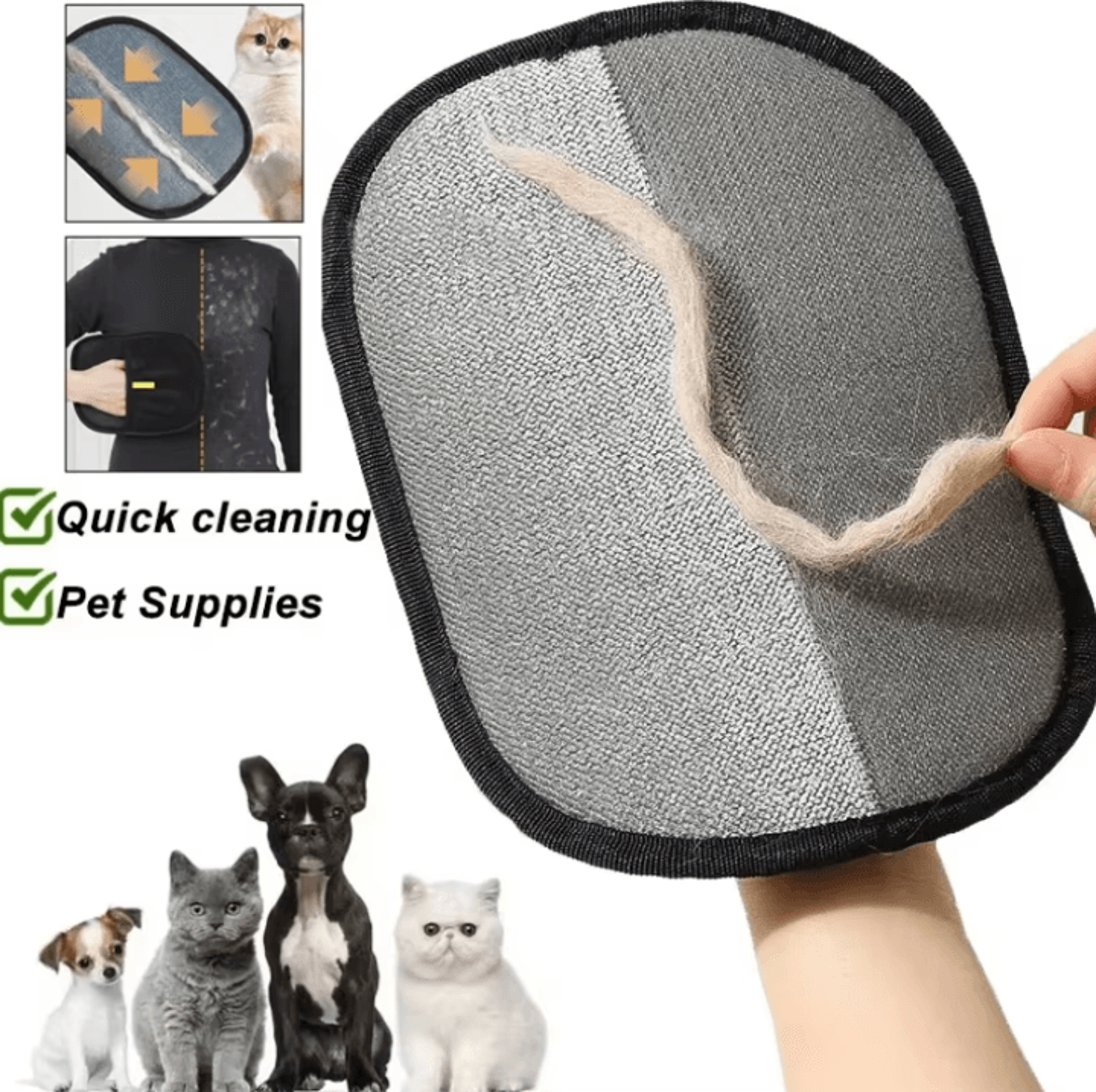 fursweep reusable pet hair remover gloves for clothes & furniture