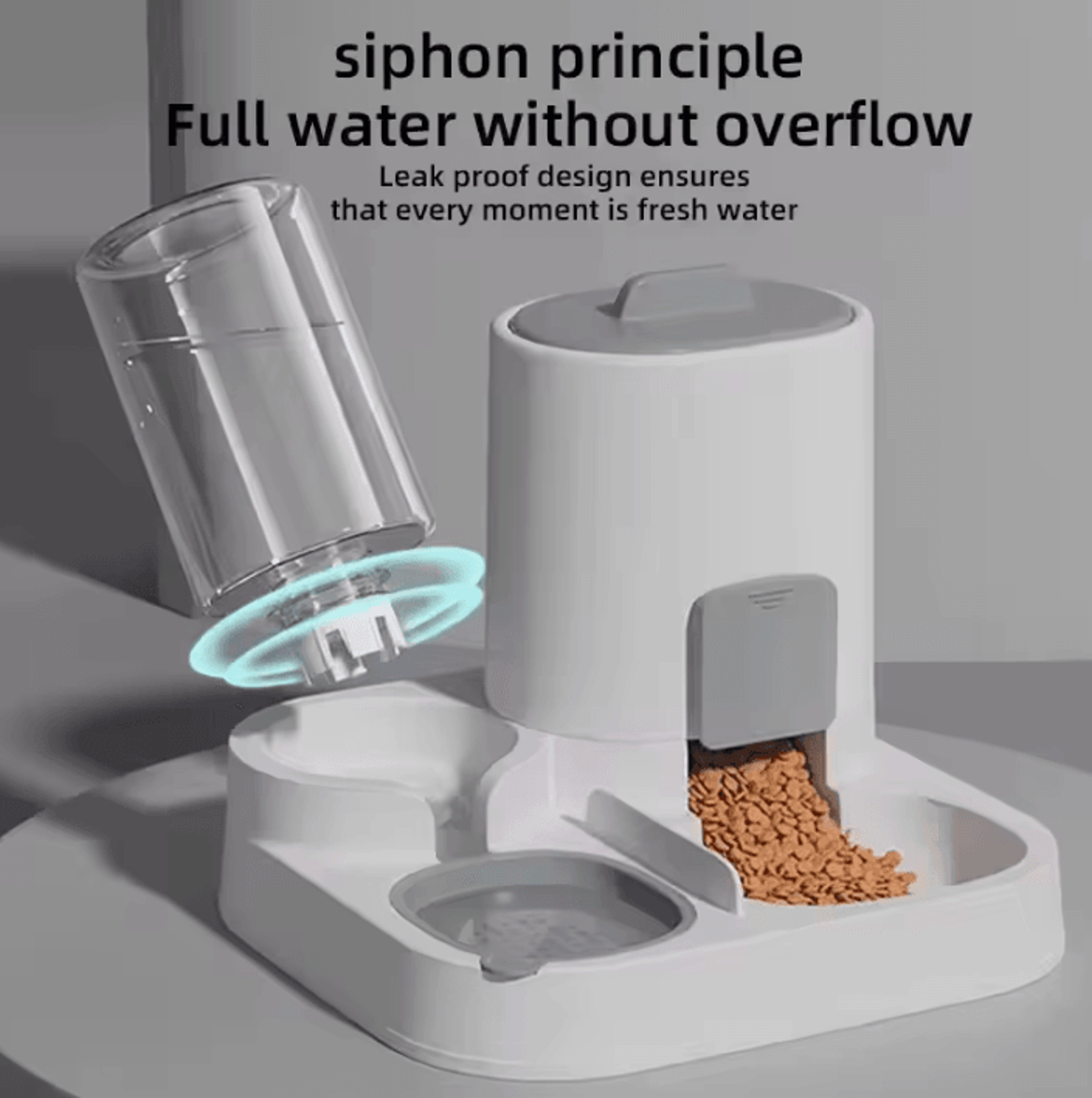 FlowFeast Automatic Pet Feeder And Water Dispenser Combo 1