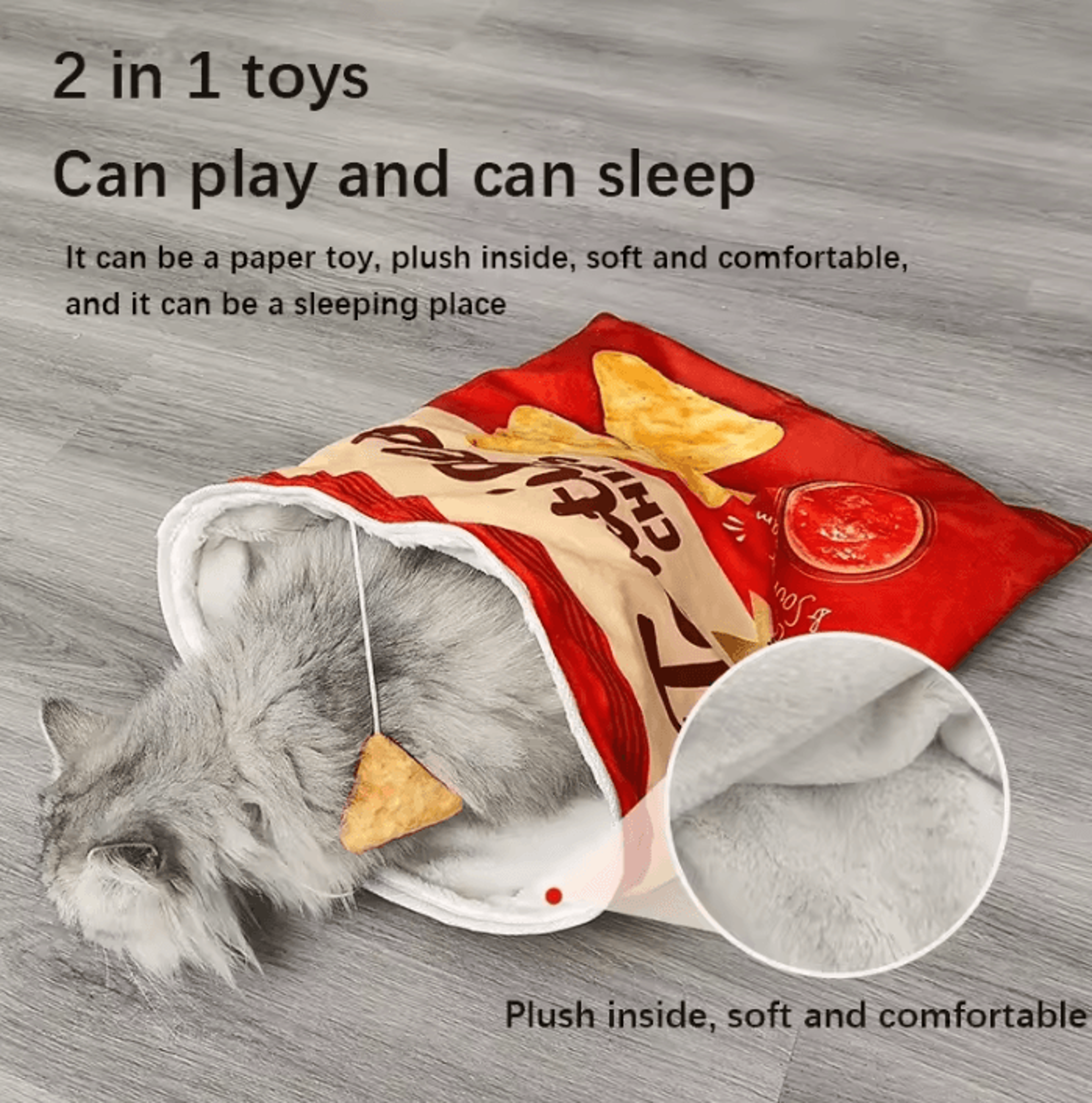 CozyBurrow Collapsible Cat Tunnel With Plush Ball Toy 1