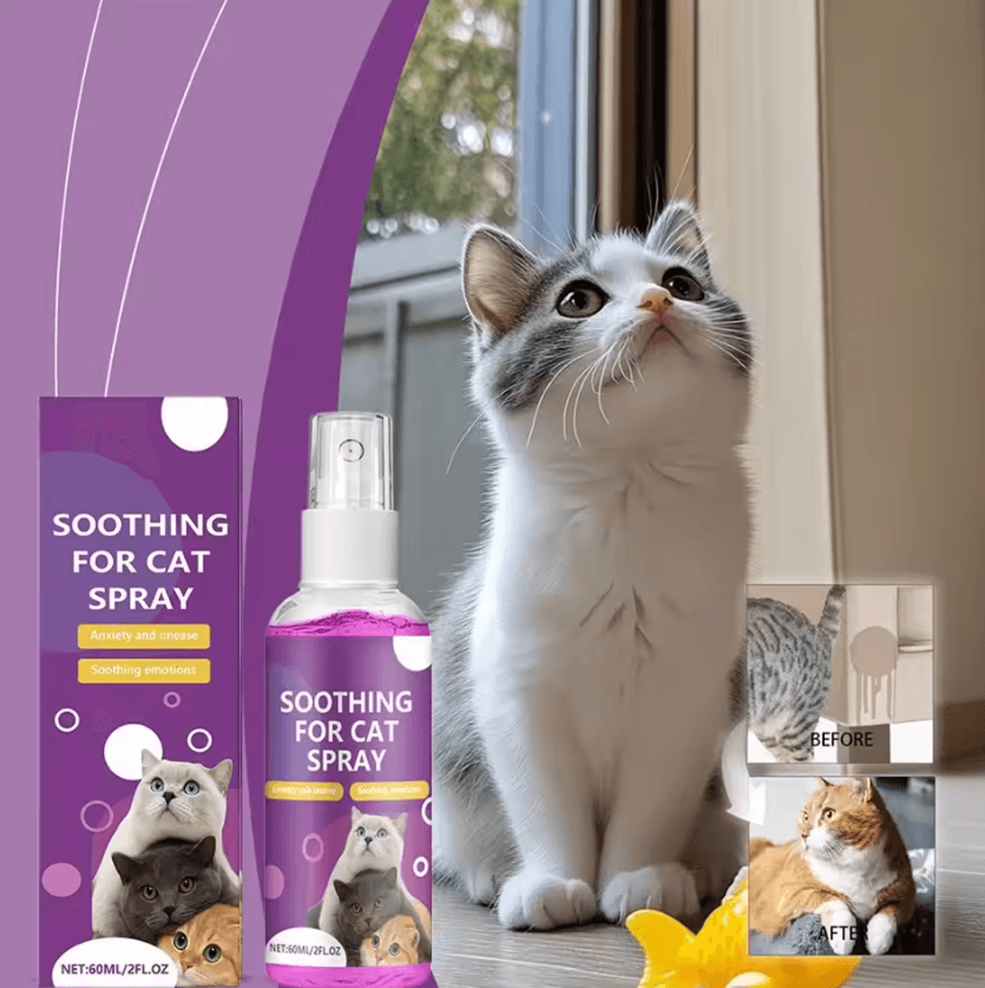 SerenityMist Pet Pheromone Calming Spray 60ml 3
