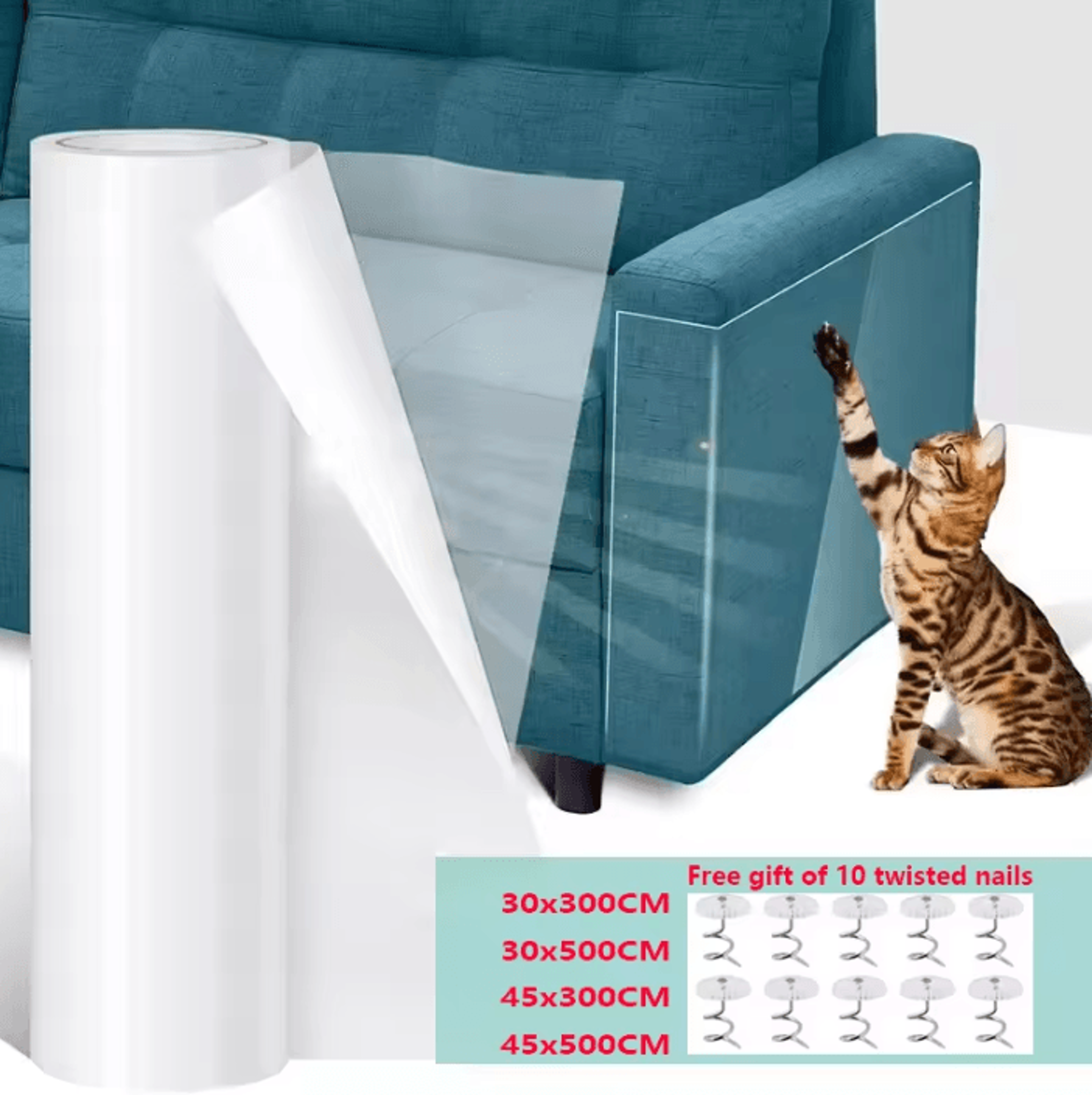 clearshield cat scratch furniture protector for sofas & tables