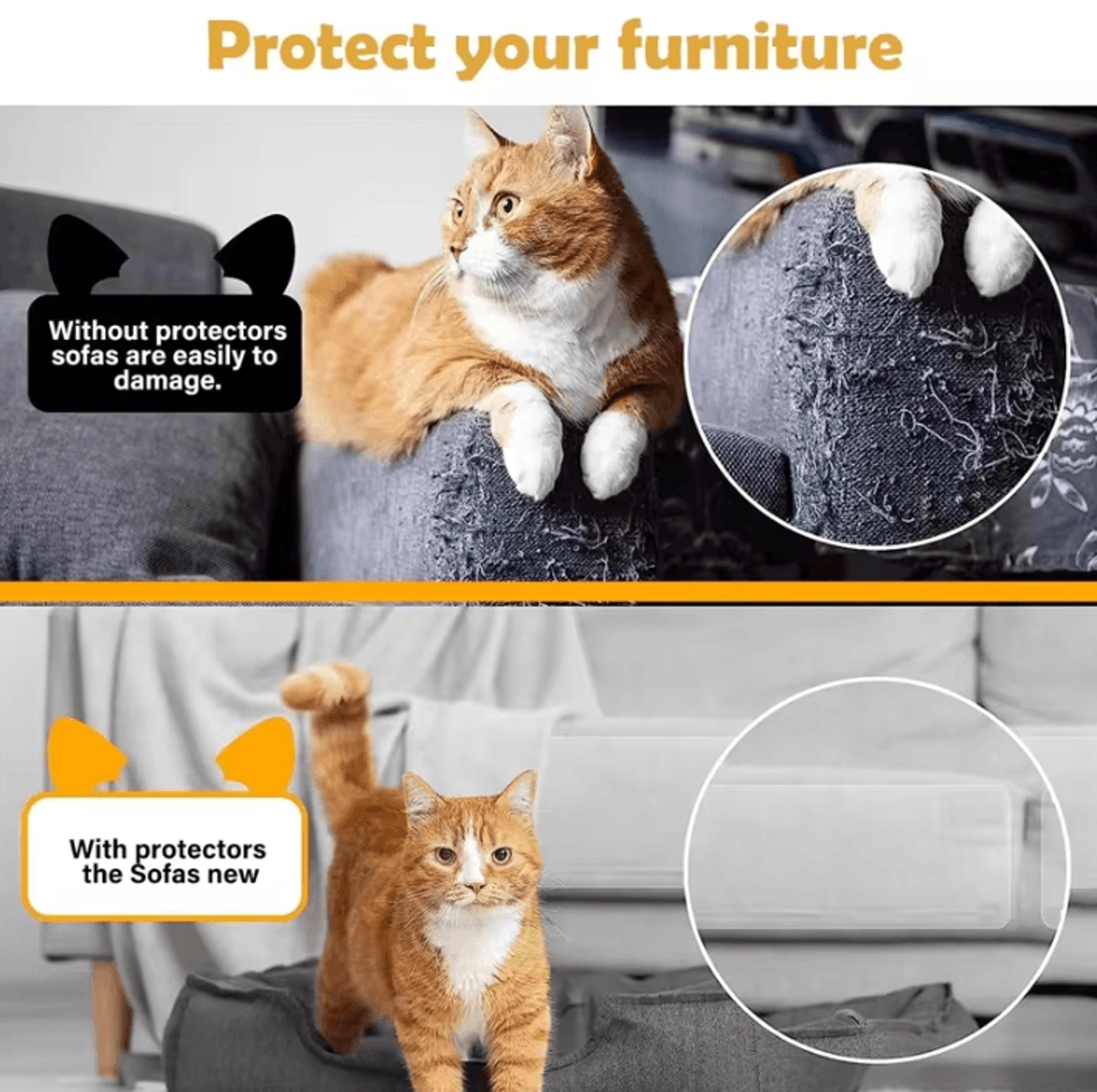 ClearShield Cat Scratch Furniture Protector For Sofas  Tables 3
